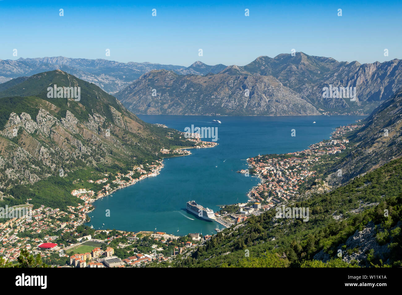 Kotor und die Bucht von Kotor, Montenegro Stockfoto