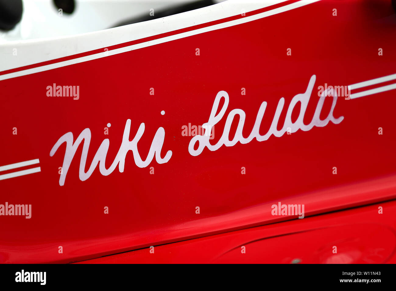 Niki Lauda Ferrari Tribute auto Zeltweg 28/06/2019 GP Österreich Formel 1 Meisterschaft 2019 Rennen Foto Federico Basile/Insidefoto Credit: insidefoto Srl/Alamy leben Nachrichten Stockfoto