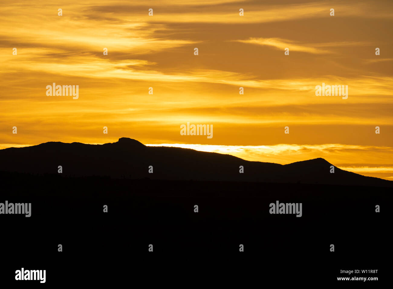Sonnenuntergang, Samara Game Reserve, Südafrika Stockfoto
