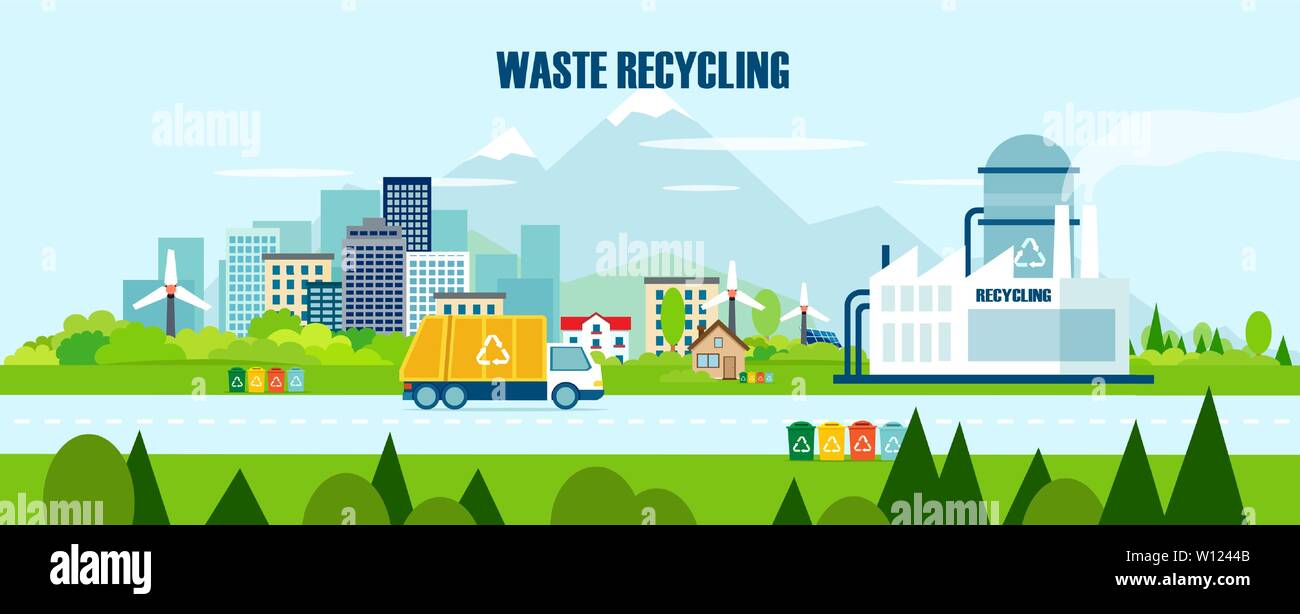 Vektor Konzept Natur pur, Abfall Recycling Management Stock Vektor