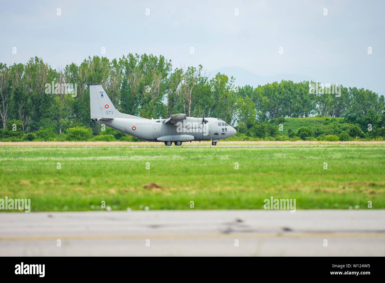 Alenia C-27J Spartan militärische Ebene vor dem Flug Stockfoto