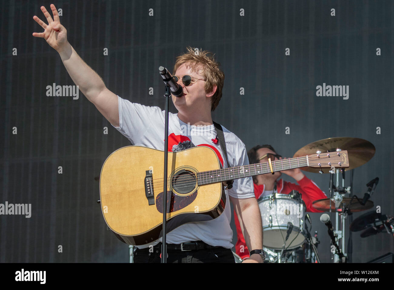 Pilton, Somerset, UK. 29. Juni 2019. Lewis Capaldi spielt das andere Stufe - Die 2019 Glastonbury Festival, würdig, Bauernhof, Glastonbury. Credit: Guy Bell/Alamy leben Nachrichten Stockfoto