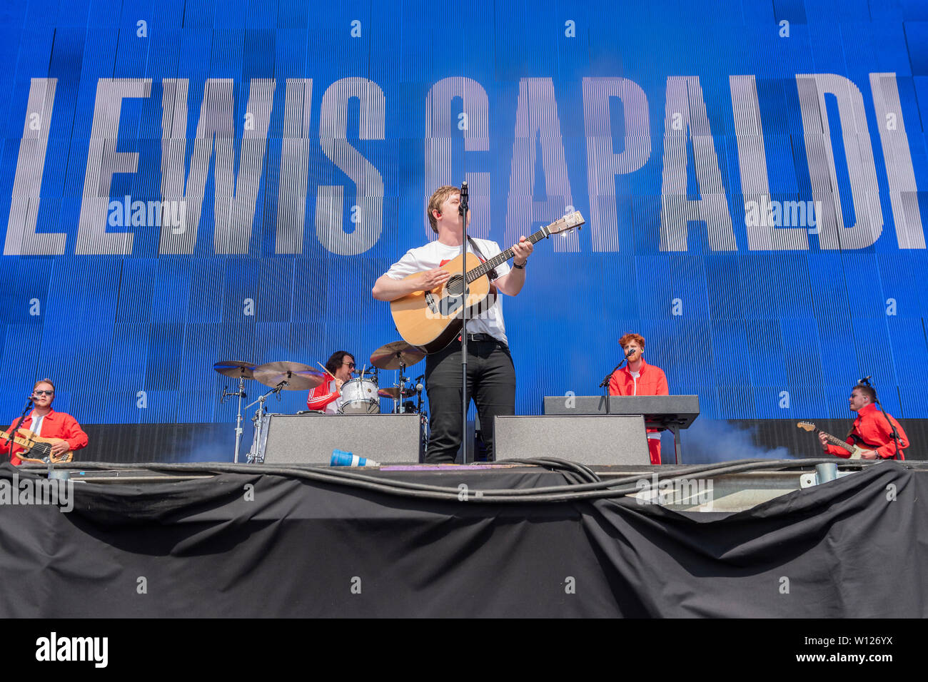 Pilton, Somerset, UK. 29. Juni 2019. Lewis Capaldi spielt das andere Stufe - Die 2019 Glastonbury Festival, würdig, Bauernhof, Glastonbury. Credit: Guy Bell/Alamy leben Nachrichten Stockfoto