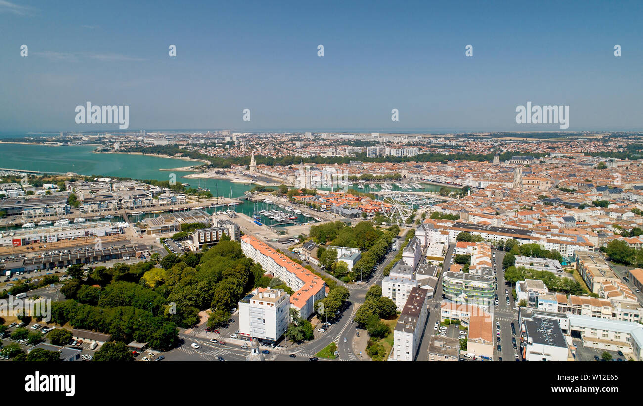 Luftaufnahmen von La Rochelle Stadt in Charente Maritime Stockfoto