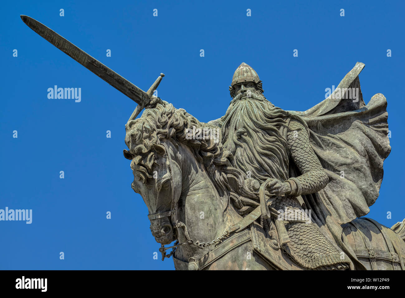 Statue von El Cid in der Stadt Burgos, Kastilien und Leon, Spanien, Stockfoto