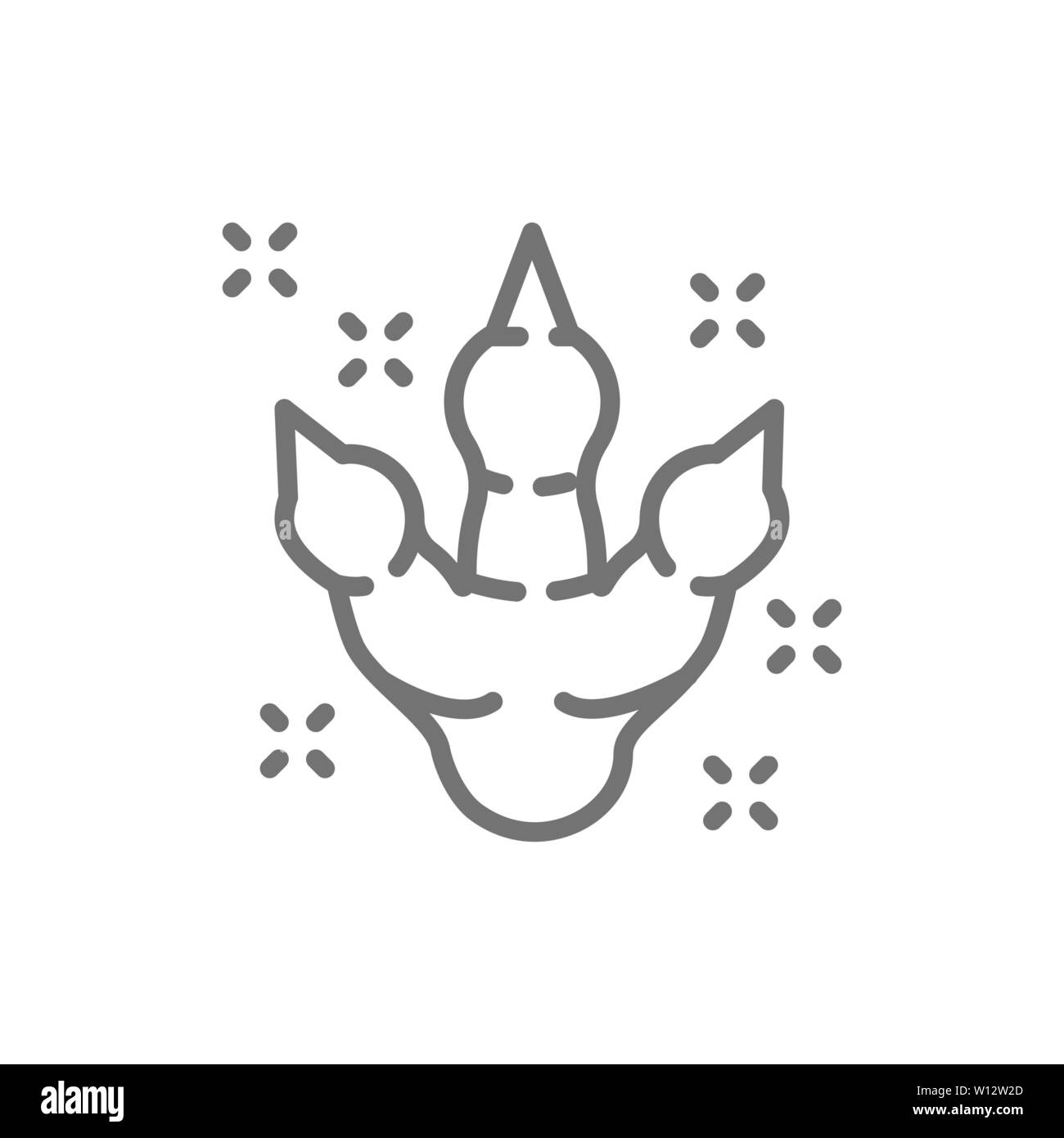 Vektor dinosaur Footprint, prähistorische Zeit Symbol Leitung. Stock Vektor Vektor dinosaur Footprint, prähistorische Zeit Symbol Leitung. Stock Vektor