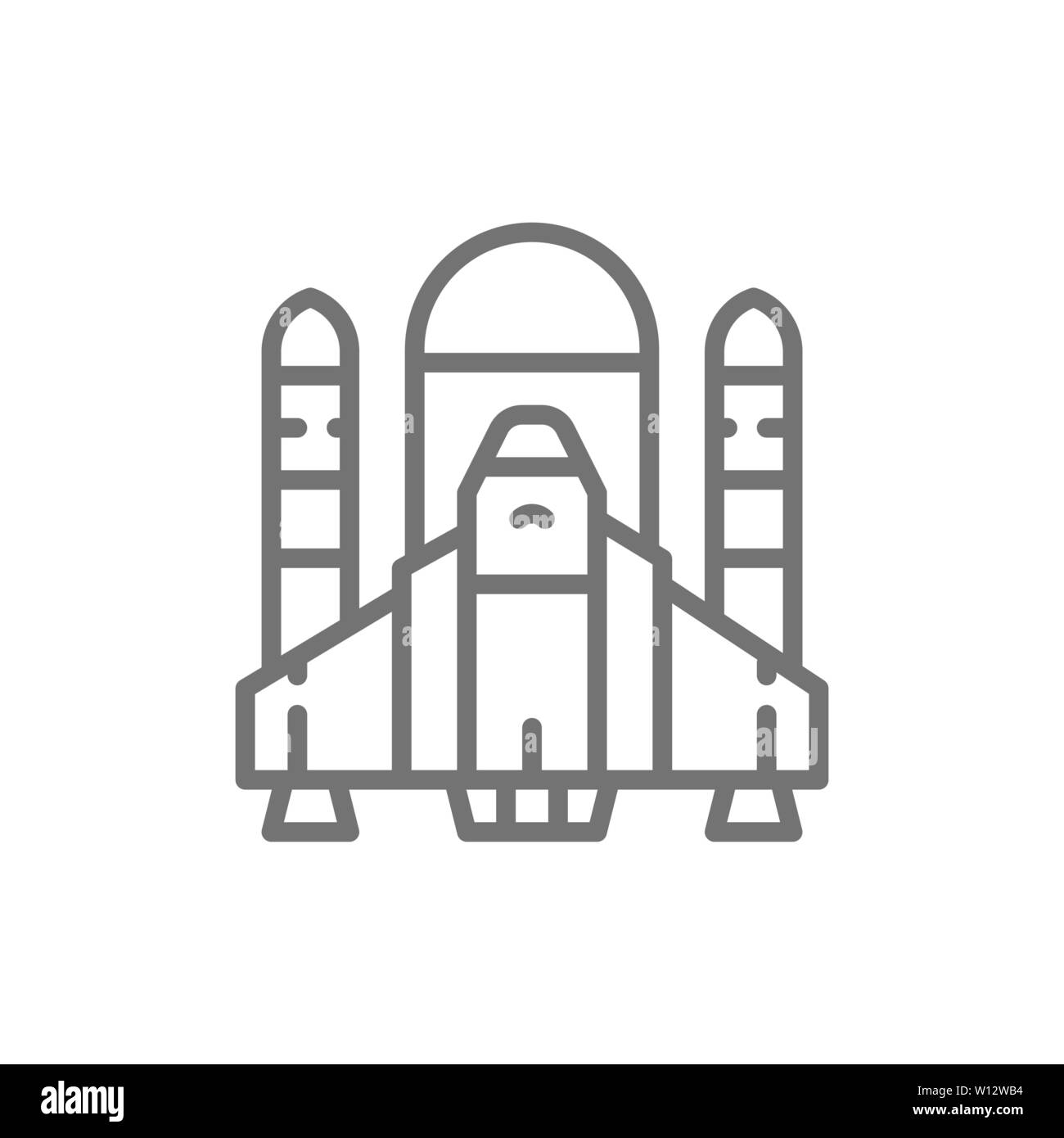 Vector Space Shuttle, Raketen, Flugzeug Symbol Leitung. Stock Vektor