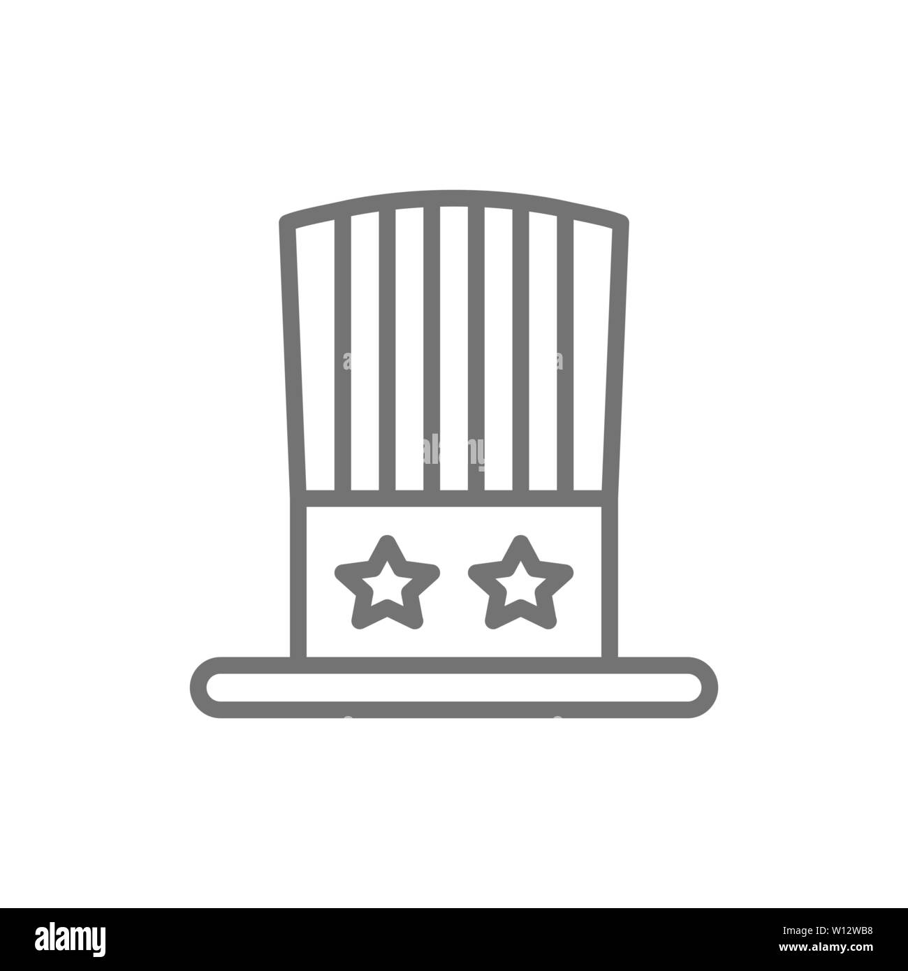 Uncle Sam hat Symbol Leitung. Auf weissem Hintergrund Stock Vektor