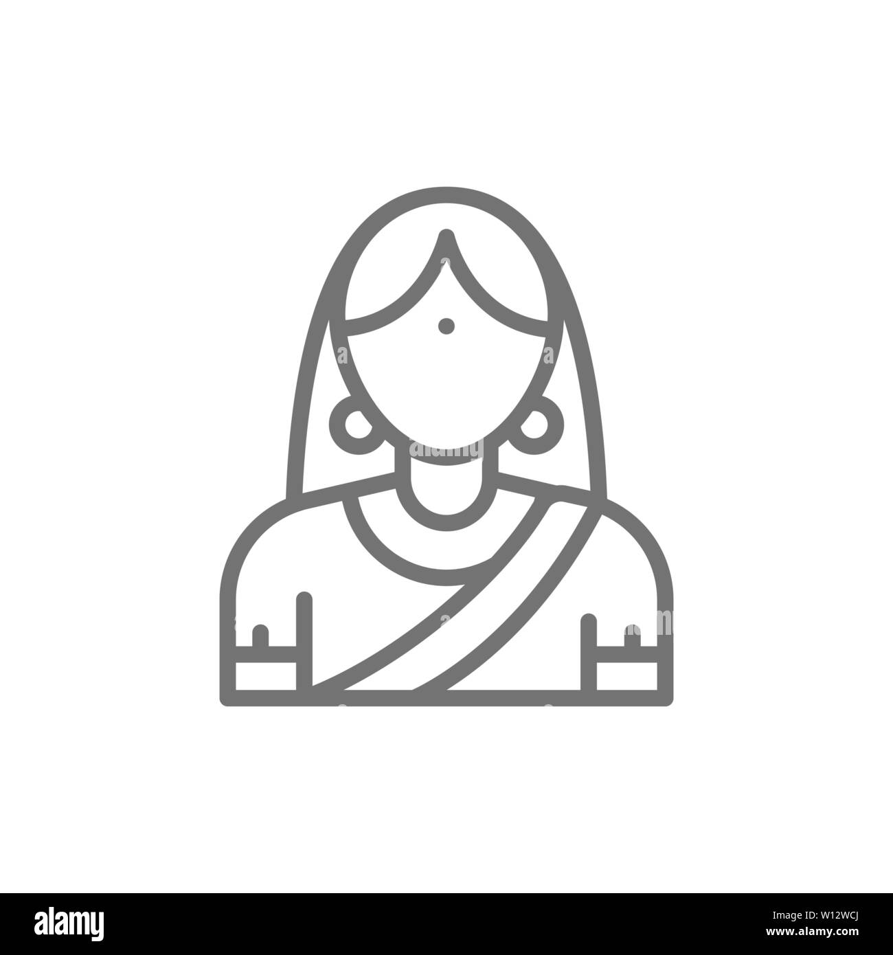 Indische Frau in traditioneller Tracht, die Braut Symbol Leitung. Stock Vektor Indische Frau in traditioneller Tracht, die Braut Symbol Leitung. Stock Vektor