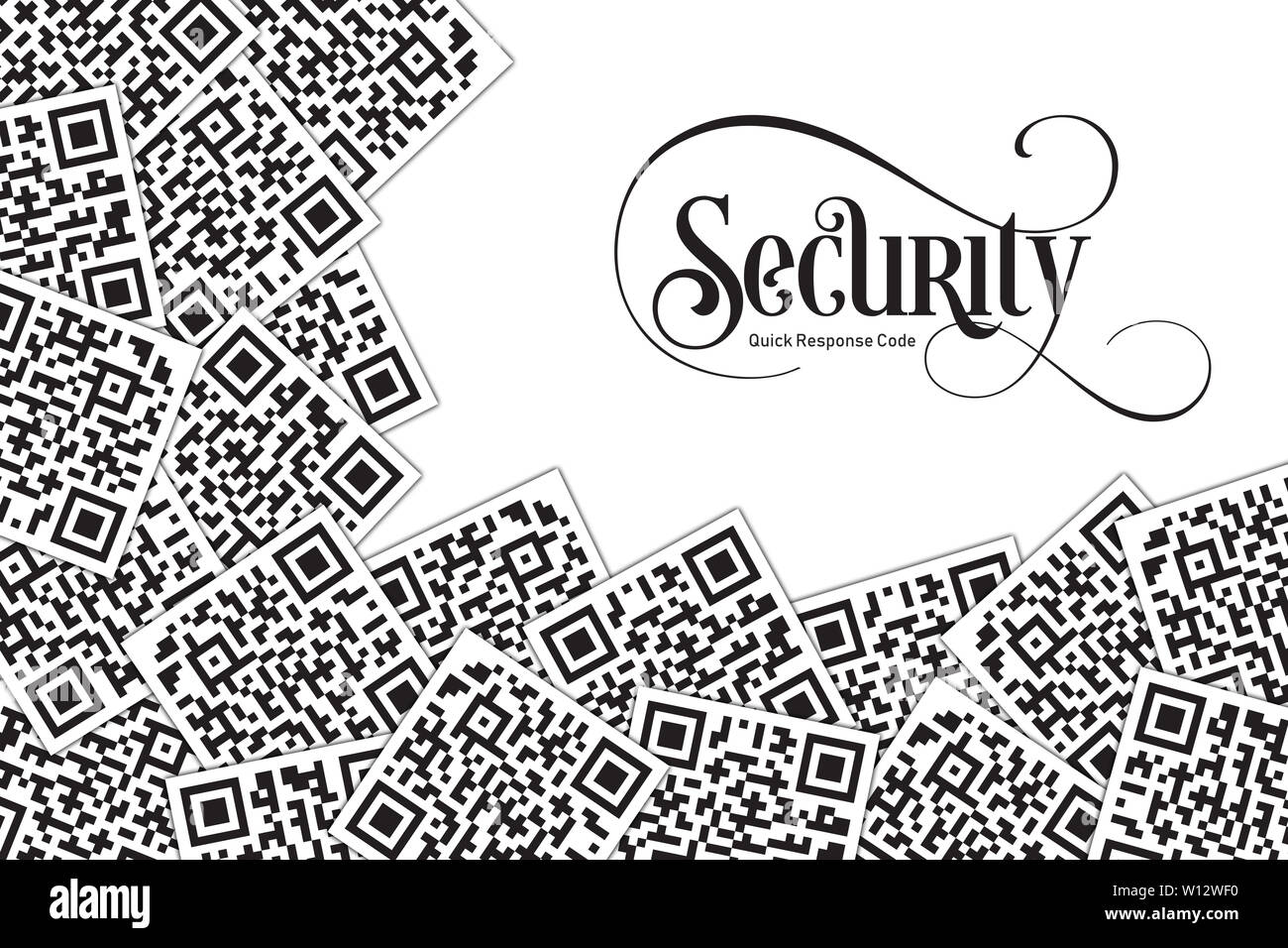 Quick Response Code Sicherheit Abbildung. QR-Code für Supermarkt, E-Commerce, Shop, Store etc. Stockfoto