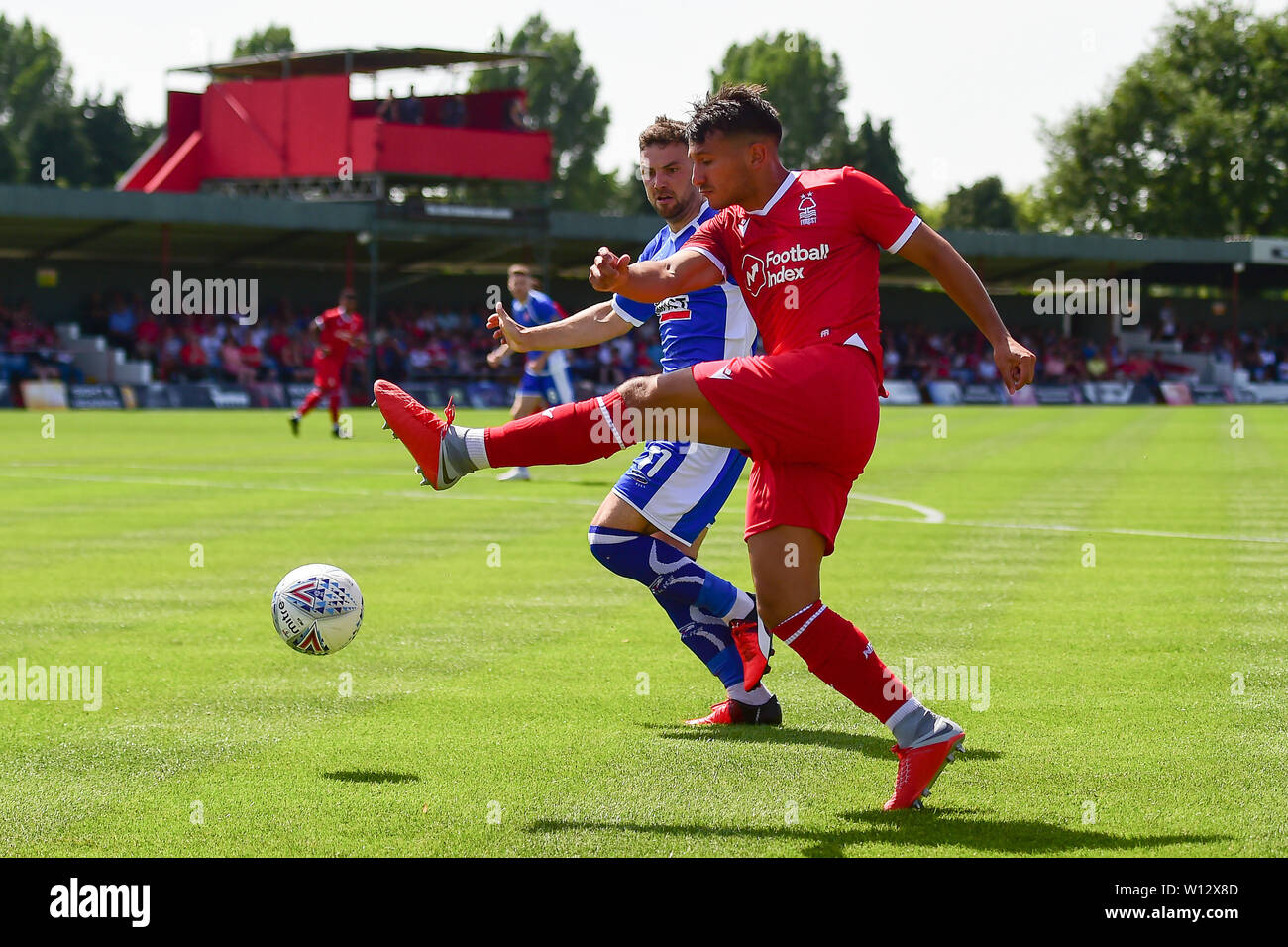 João Carvalho von Nottingham Forest während der Vorsaison Freundschaftsspiel zwischen Alfreton Town und Nottingham Forest am North Street, Sutton-in-Ashfield am Samstag, den 29. Juni 2019. Stockfoto