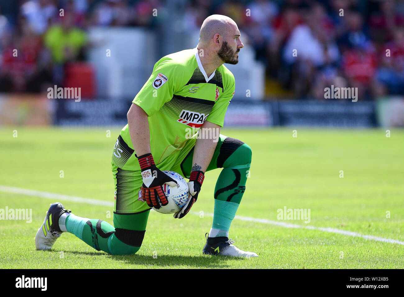 Tom Nicholson (1) Der Worksop Town während der Vorsaison Freundschaftsspiel zwischen Alfreton Town und Nottingham Forest am North Street, Sutton-in-Ashfield am Samstag, den 29. Juni 2019. Stockfoto