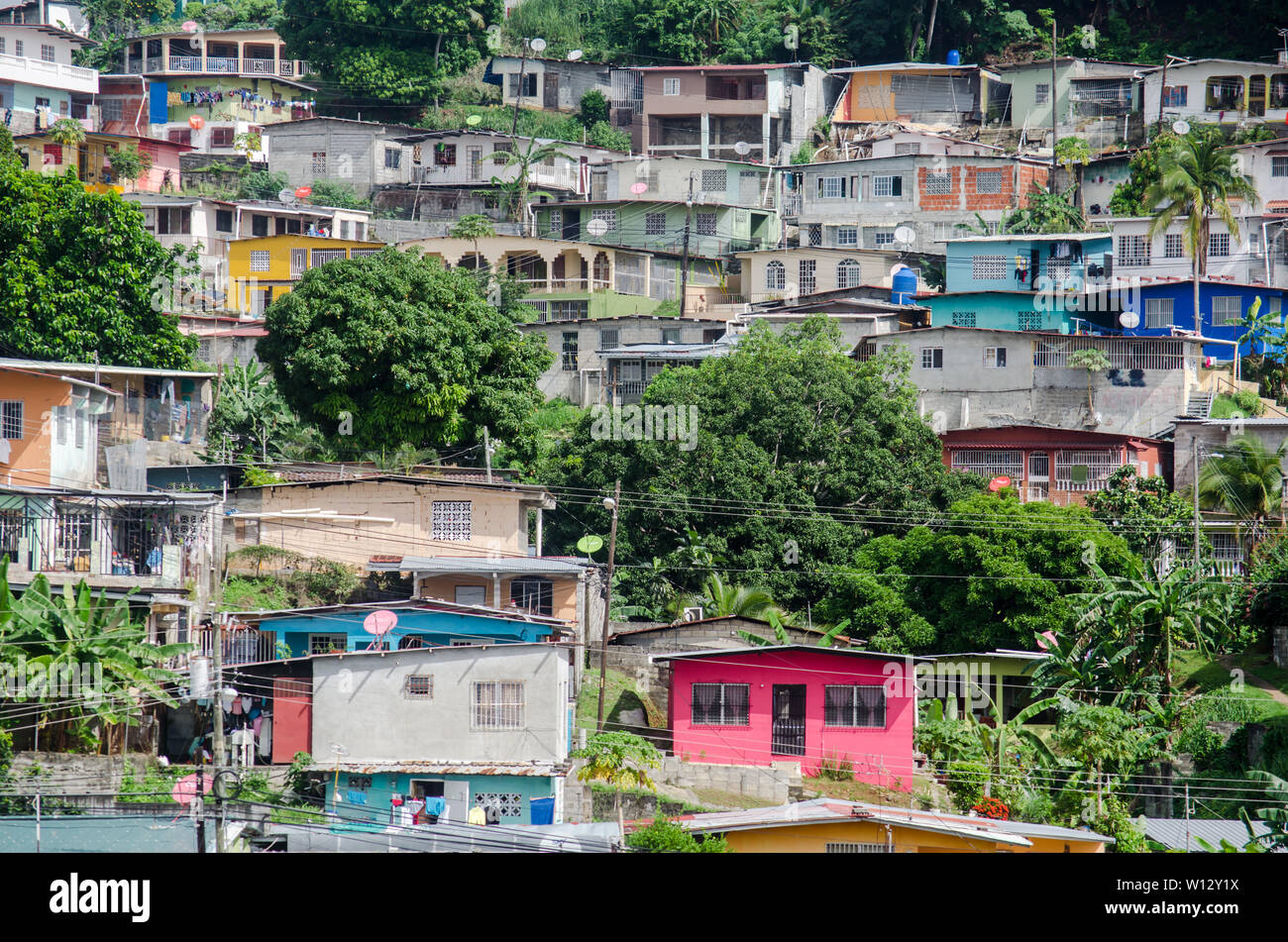 Eine Ansicht eines klassischen Nachbarschaft in San Miguelito, einer der am meisten bevölkerten Distrikt von Panama Stockfoto Eine Ansicht eines klassischen Nachbarschaft in San Miguelito, einer der am meisten bevölkerten Distrikt von Panama Stockfoto