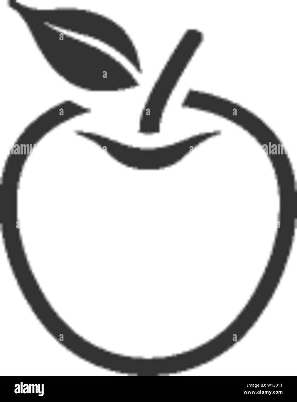 Apple Symbol in einer Farbe. Lebensmittel Obst gesunder Lebensstil Ernährung süße Schule Snack Stock Vektor
