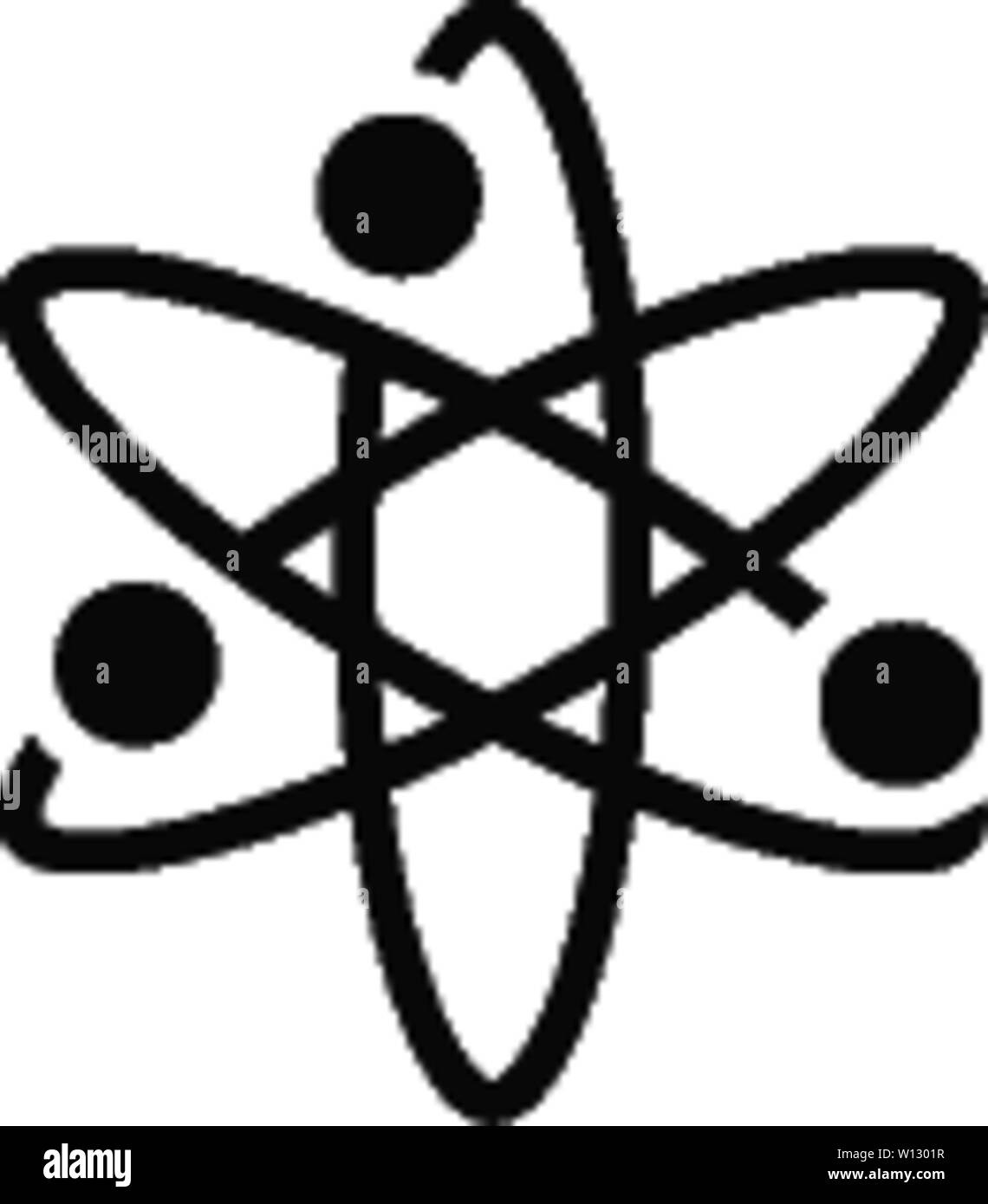 Atom Struktur Symbol in einer Farbe. Wissenschaft Technologie school Hochschule Bildung Molekül Partikel Stock Vektor