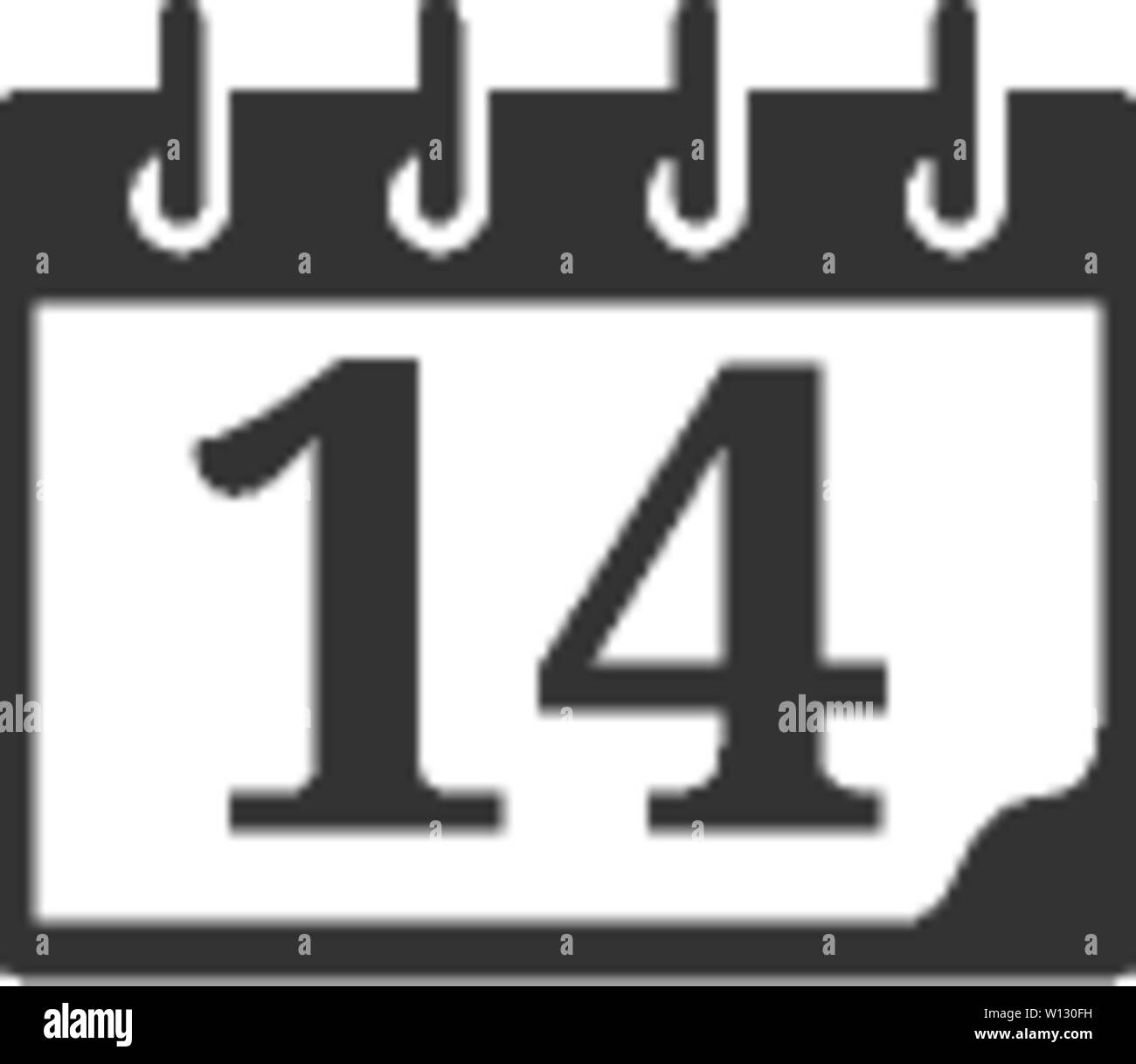 Valentine Symbol Kalender in grauer Farbe. Liebe feiern Februar Datum Tag Stock Vektor