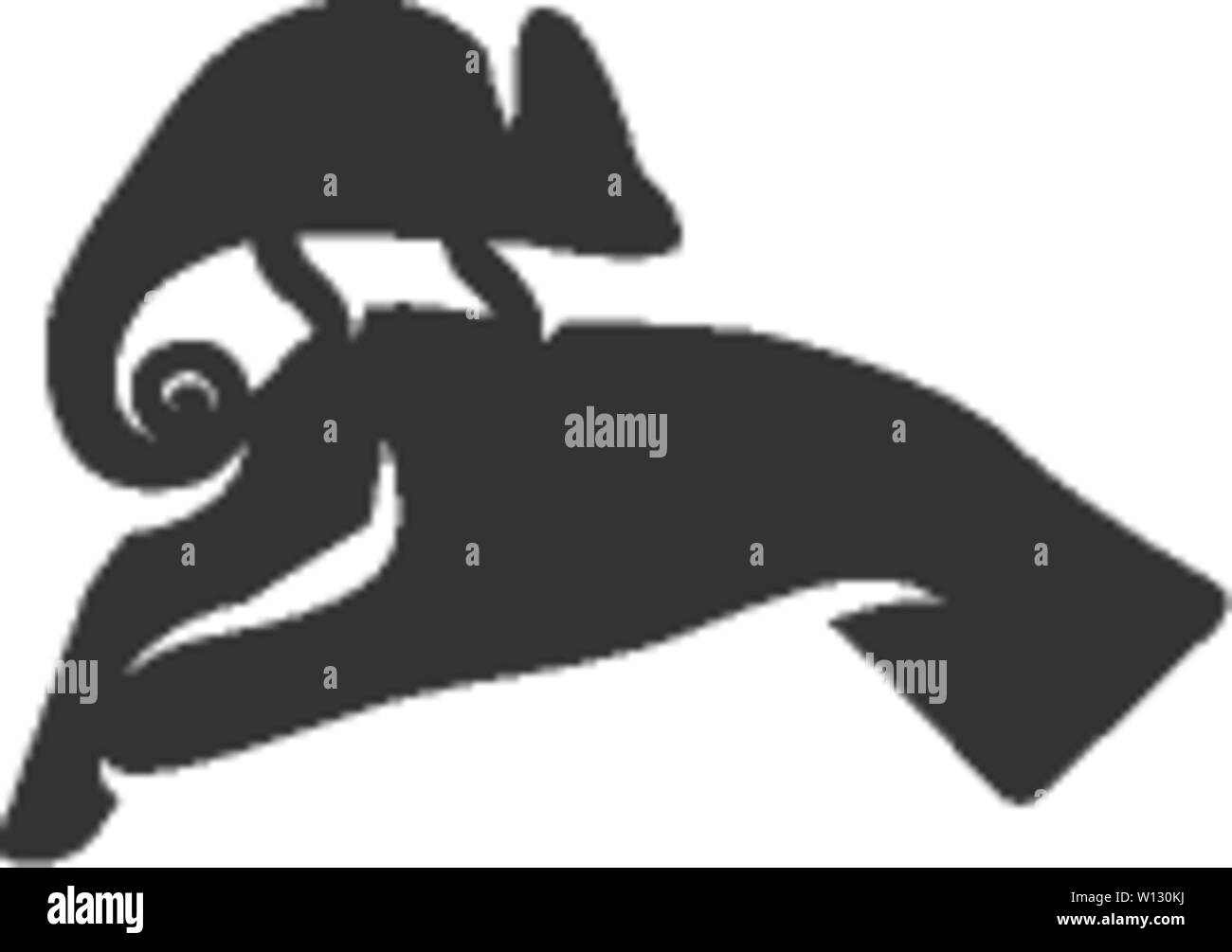 Animal Care Symbol in einem grauen Farbe. Chameleon zoo Dschungel menschlichen Ernährung Stock Vektor