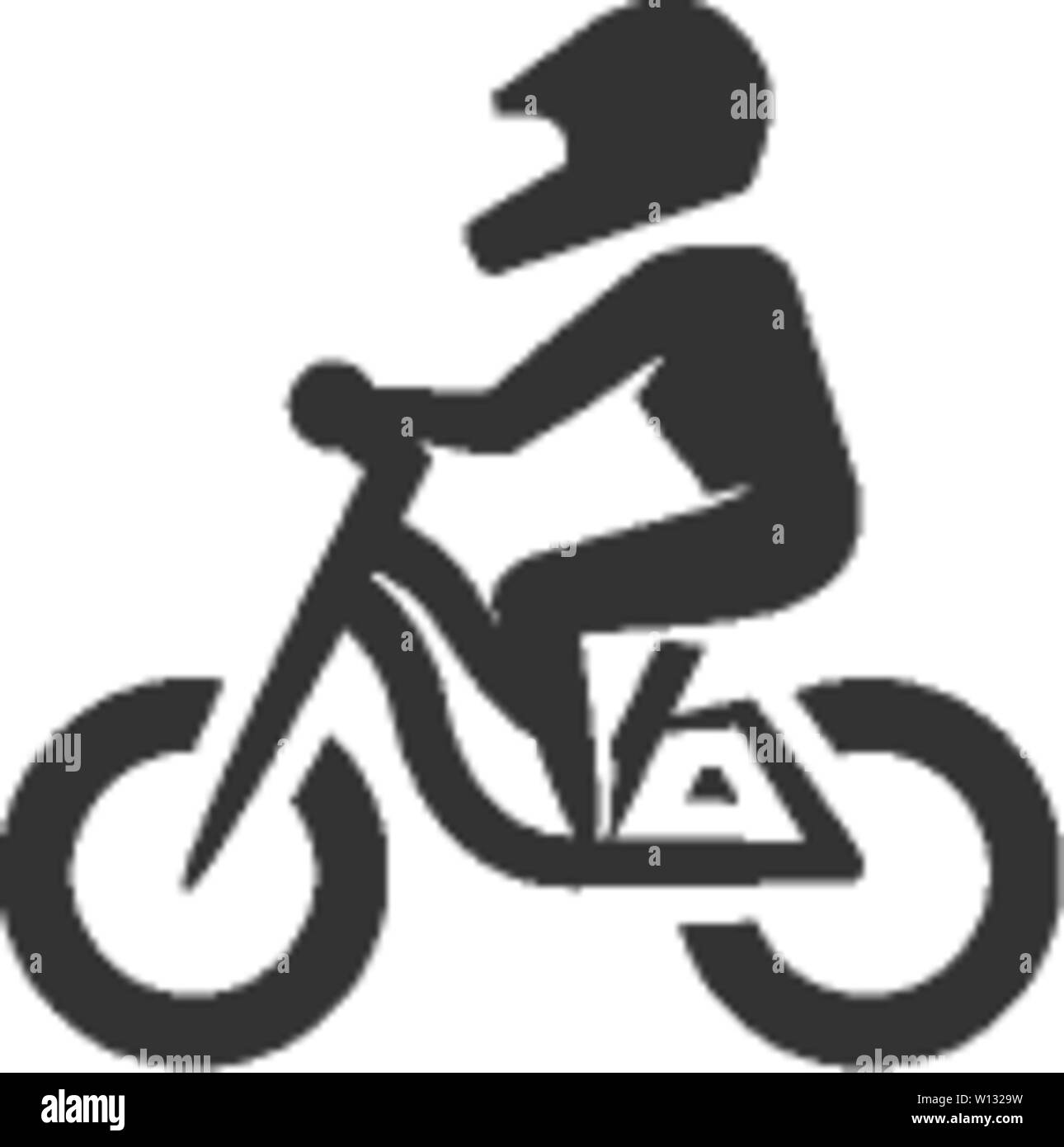 Biker Symbol in einer Farbe. Sport Fahrrad extreme downhill Radfahren Helm Stock Vektor