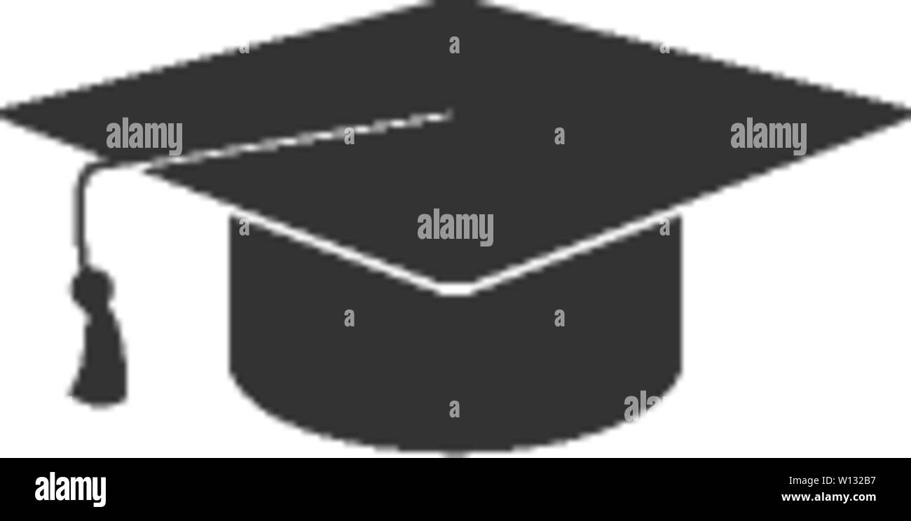Staffelung hat Symbol in einer Farbe. Bildung Studenten Erfolg grad Feier Stock Vektor