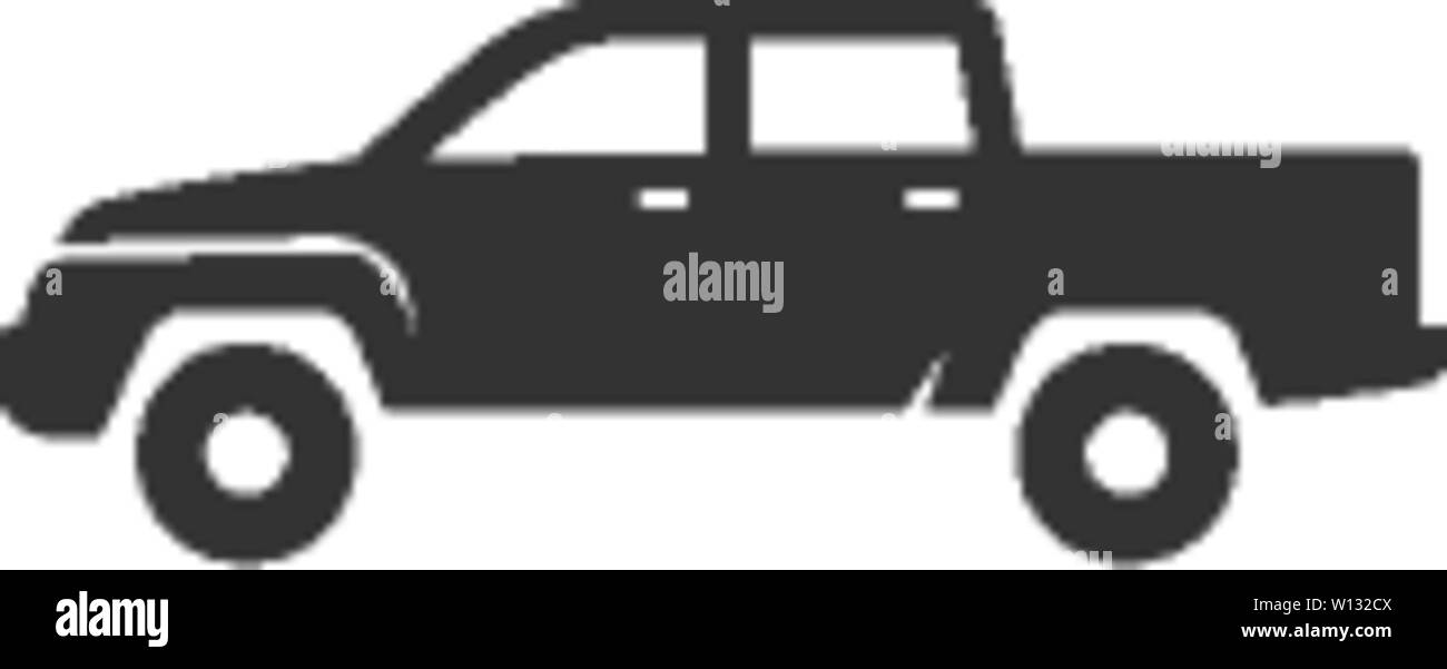 Auto-Symbol in einem grauen Farbe. Lkw, Doppelkabine, 4 x 4, 4-Rad fahrer Amerikanischen Stock Vektor