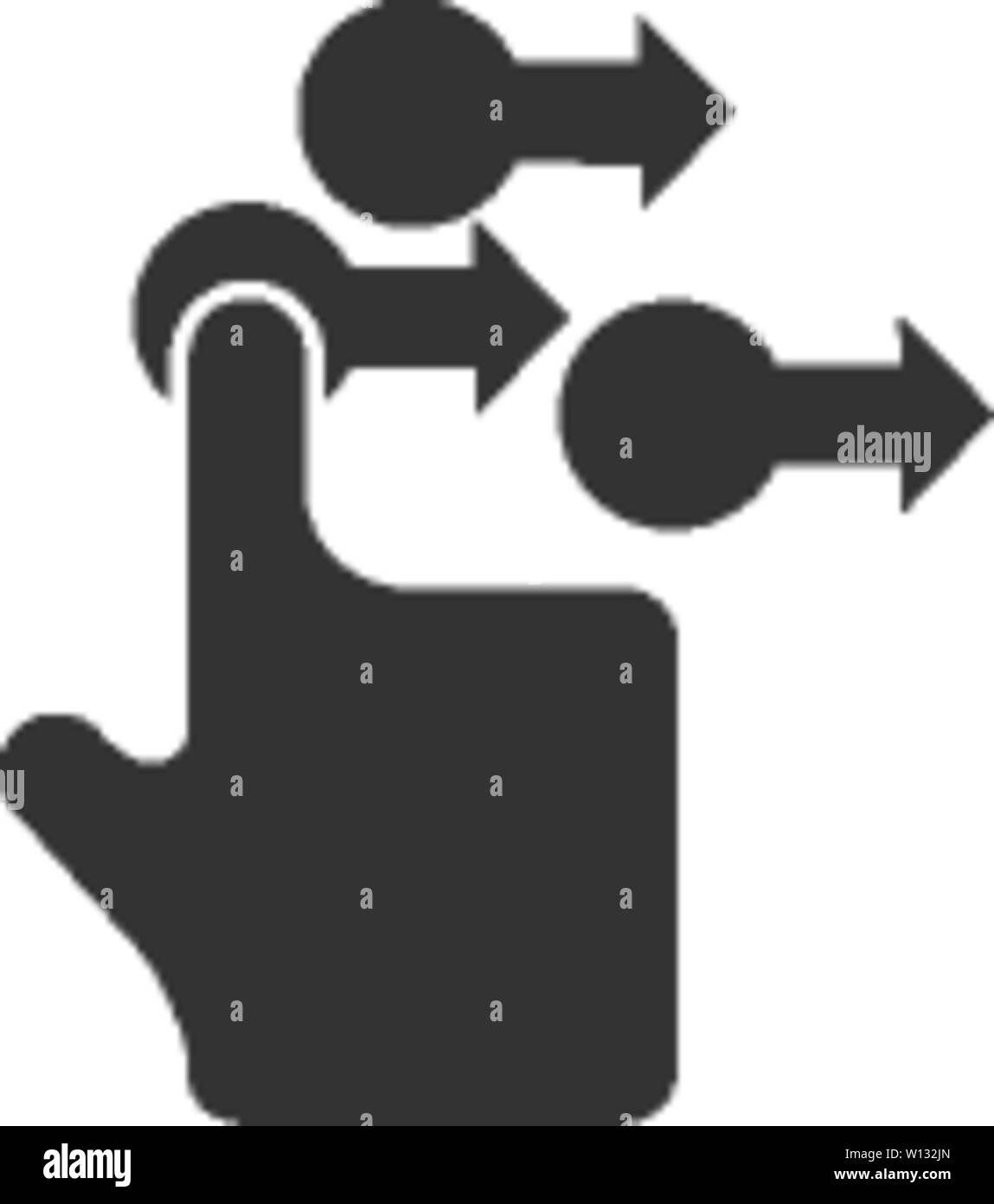 Finger Geste Symbol in einem grauen Farbe. Gadget Touch Pad der Spur Anzeige smartphone Laptop Stock Vektor