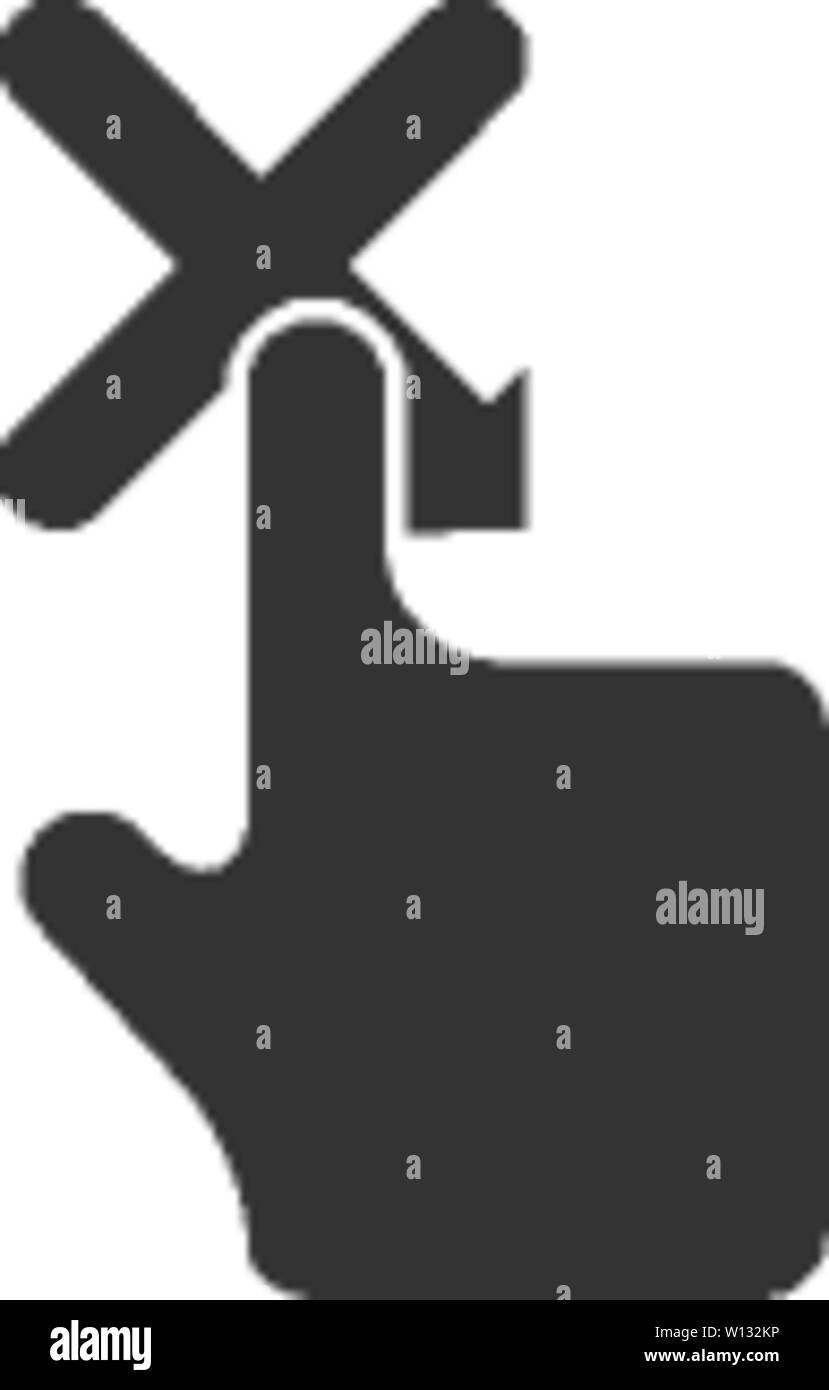 Finger Geste Symbol in einem grauen Farbe. Gadget Touch Pad der Spur Anzeige smartphone Laptop Stock Vektor