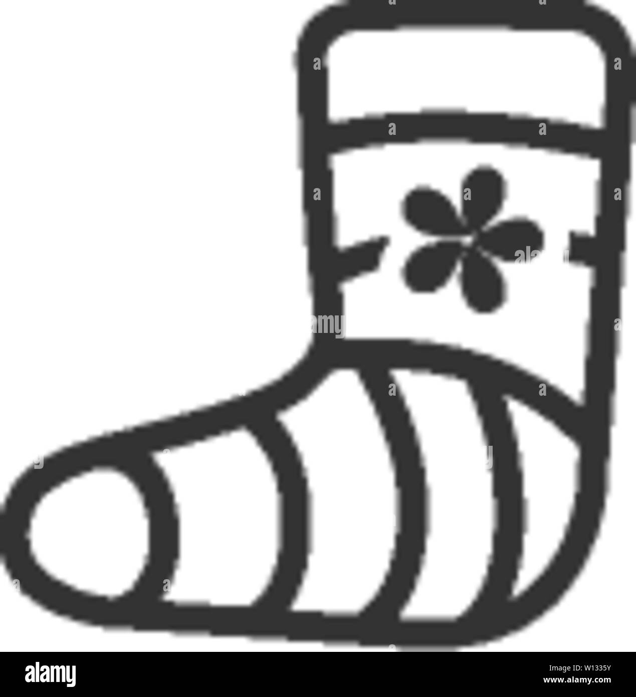 Verletzten Fuß Symbol in einer Farbe. Gips gegossene medizinische Gesundheit Bein gebrochen Stock Vektor