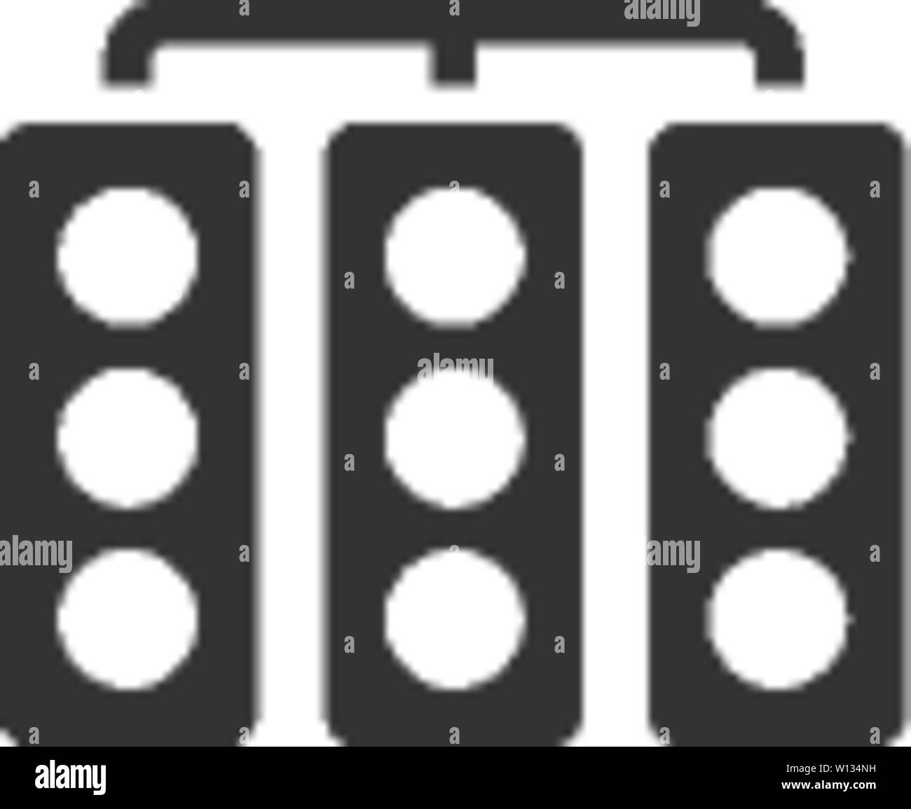 Rotes Licht Zeichen Symbol in einer Farbe. Verkehr Straße Signal Bremsleuchte Straße Stock Vektor
