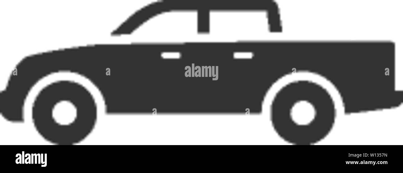 Auto-Symbol in einem grauen Farbe. Lkw, Doppelkabine, 4 x 4, 4-Rad fahrer Stock Vektor