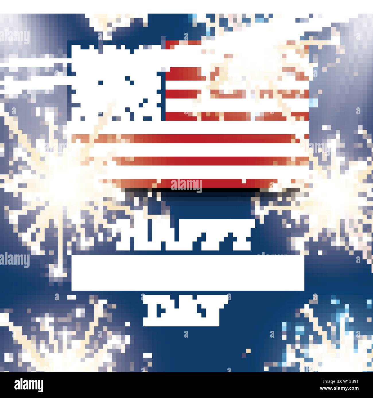 Juli 4 United States National Independence Day. Vector Illustration. Feier Hintergrund mit amerikanischer Flagge. Stock Vektor