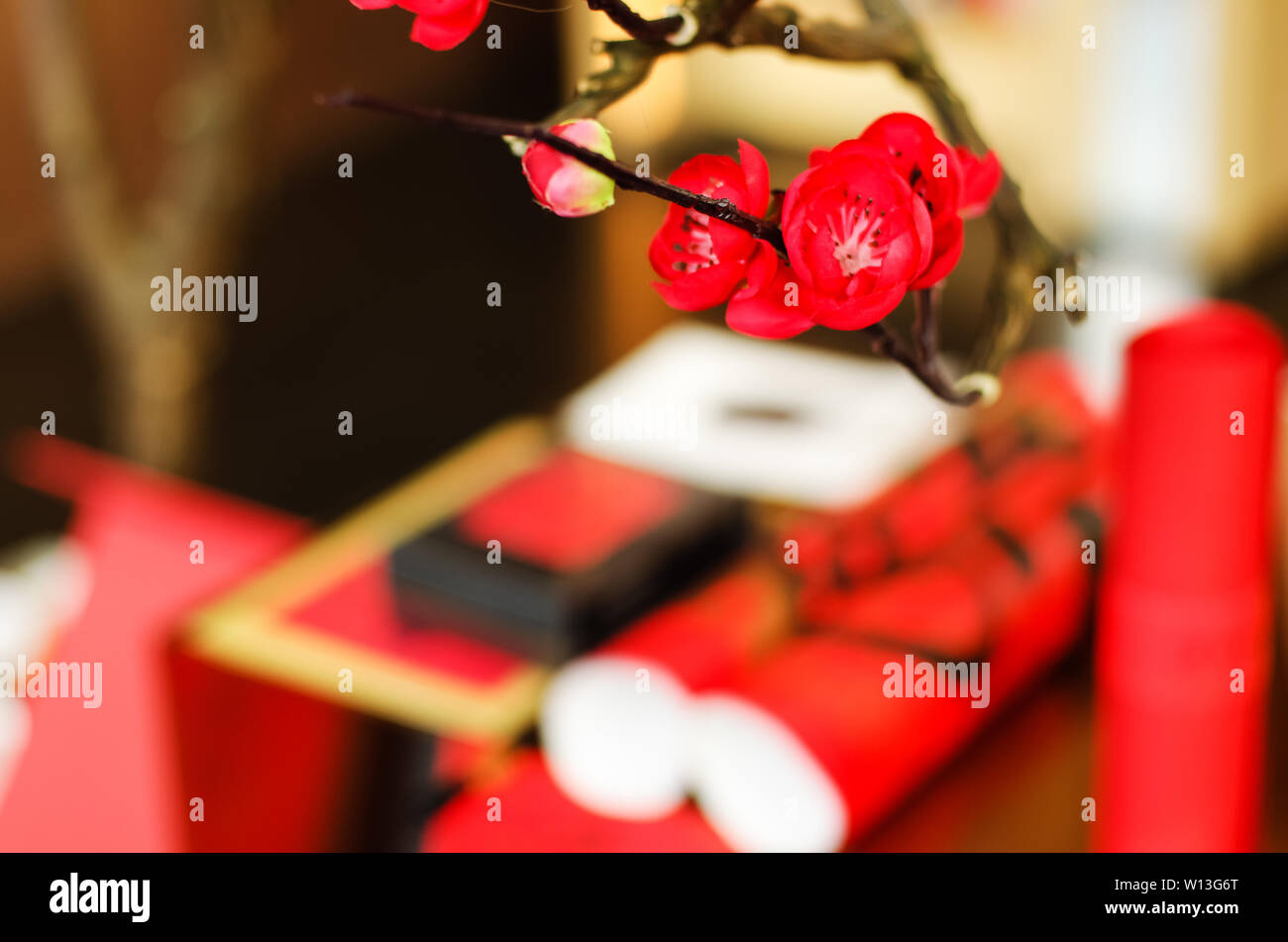 Das chinesische Neujahr Couplets und Lucky Zeichen Stockfoto
