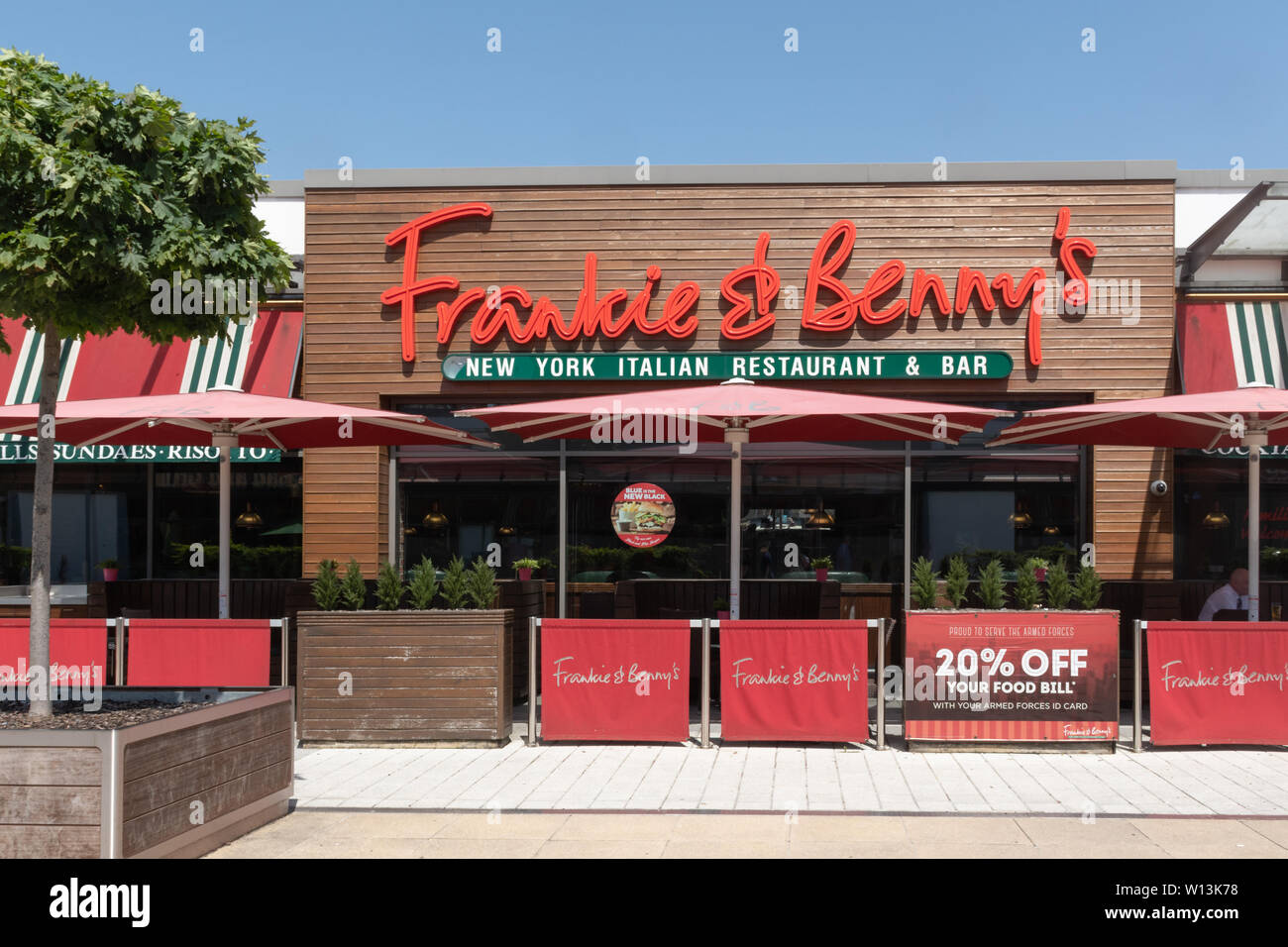 Frankie & Benny's Italian American Restaurant oder Diner in Aldershot Town Center Stockfoto