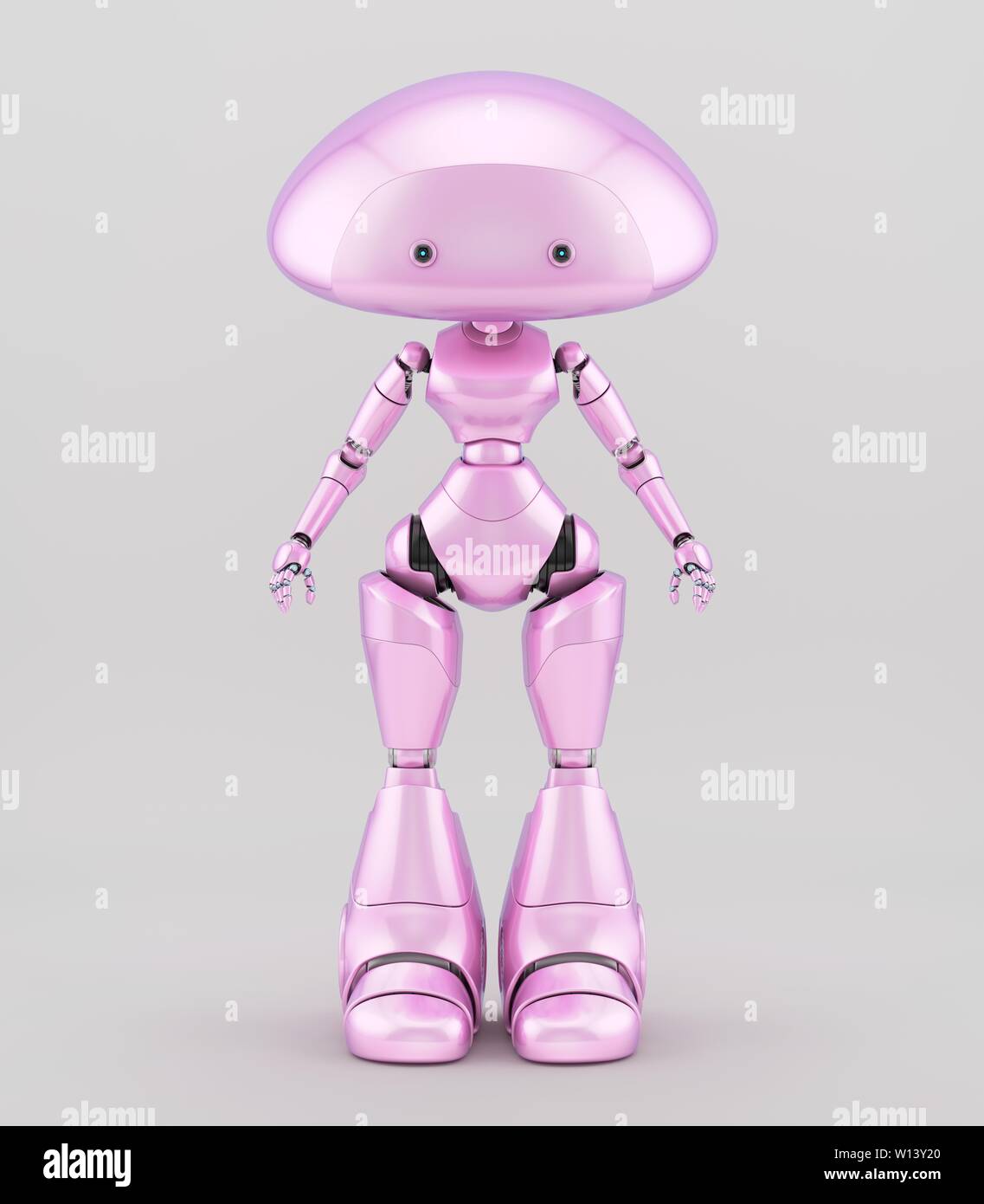 Glatt und Charakter - Pilz lady Roboter in Pink, 3D-Illustration/Pilz lady  Roboter in Rosa Stockfotografie - Alamy