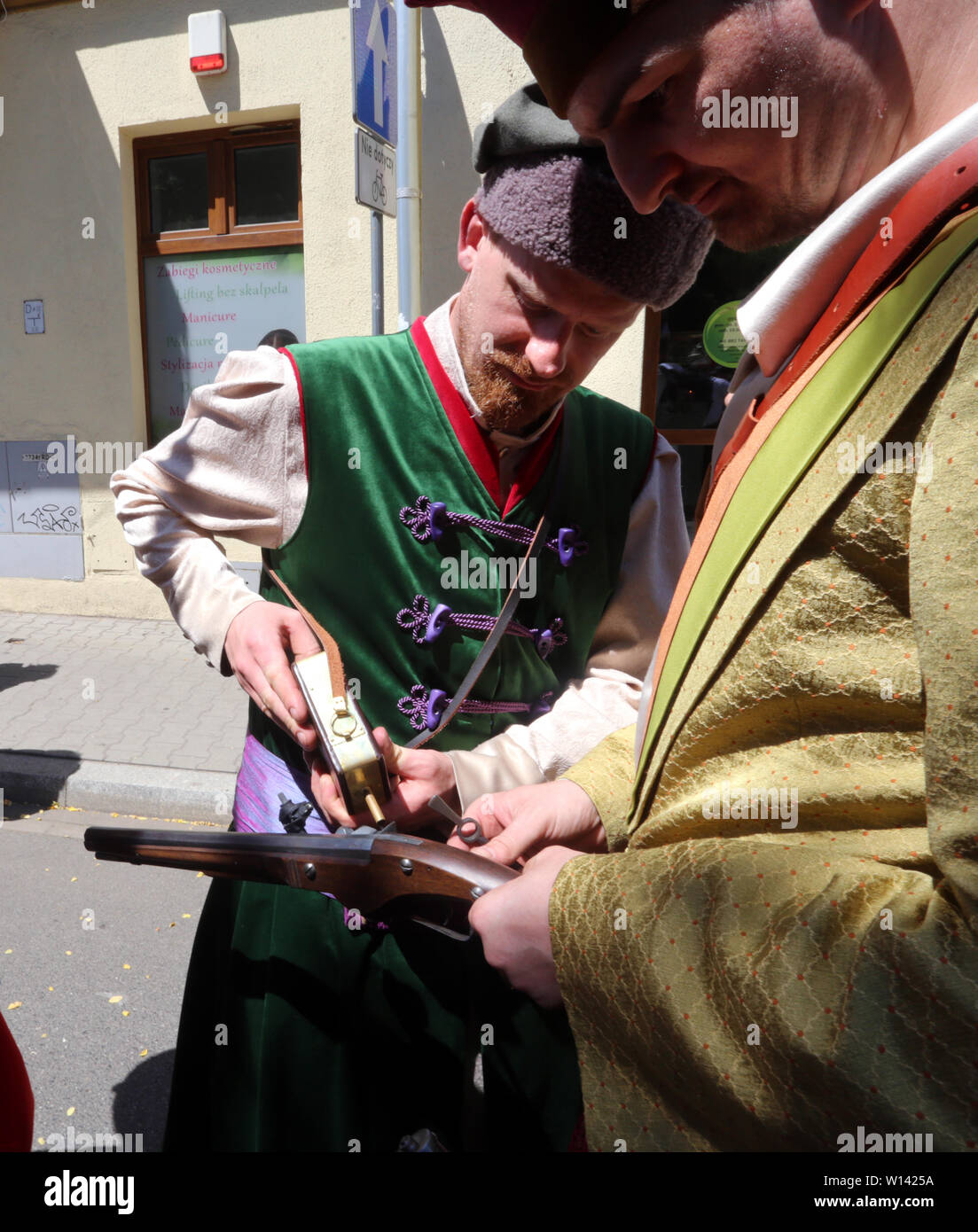 Krakau. Krakau. Polen. Lajkonik Festival, jährliche Veranstaltung der Zahnstein rider Marsch durch die Stadt. Stockfoto