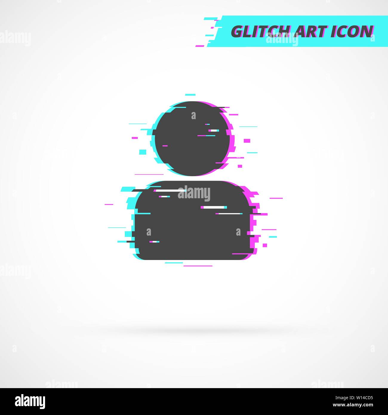 Vektor Mann Glitch Stil Profil Icon Stock Vektor
