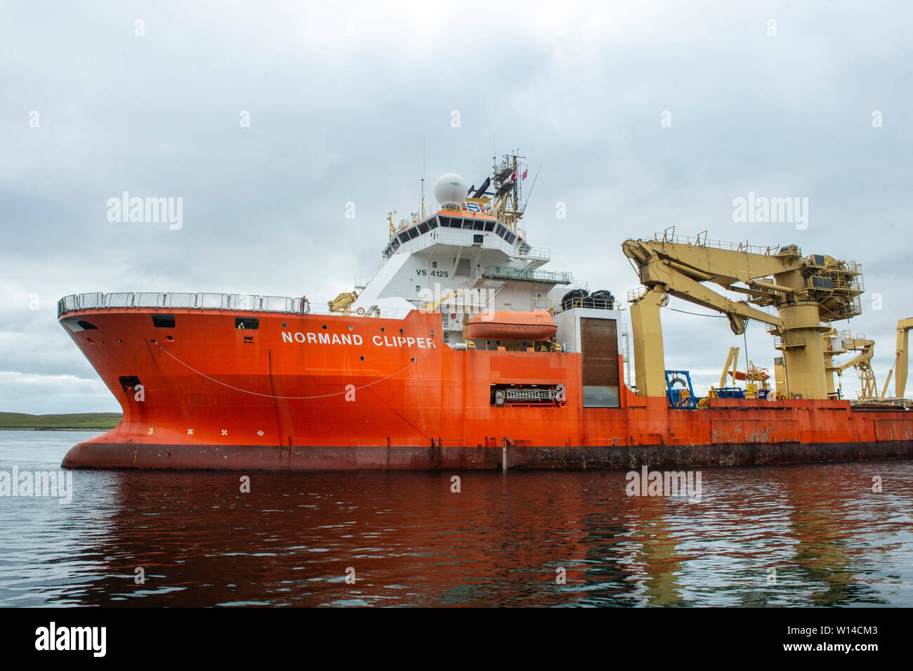 Normand 434 Liegeplätze an Land und stillgelegten Ölplattform Schrott von Bohrinseln in der Nordsee in Lerwick Shetland Schottland Stockfoto