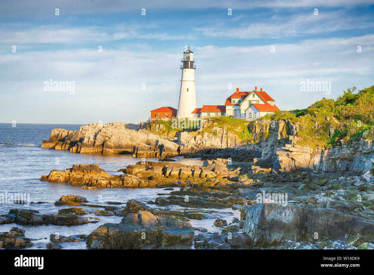 Historischen Portland Head Lighthouse am Cape Anne in der Nähe von Portland, Maine Stockfoto