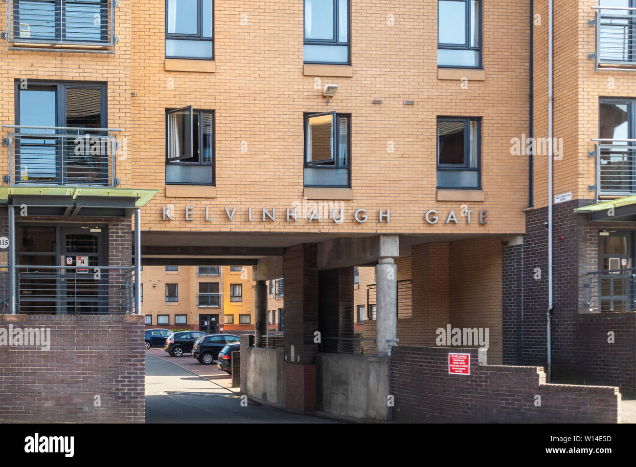 Kelvinhaugh Tor, ein Grundständiges Wohnheim für die Universität Glasgow, im West End der Stadt. Schottland, Großbritannien Stockfoto