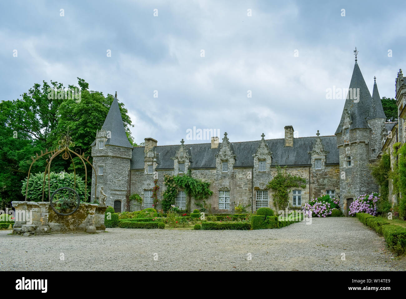 Alten Palast in Rochefort-en-Terre, Bretagne Stockfoto