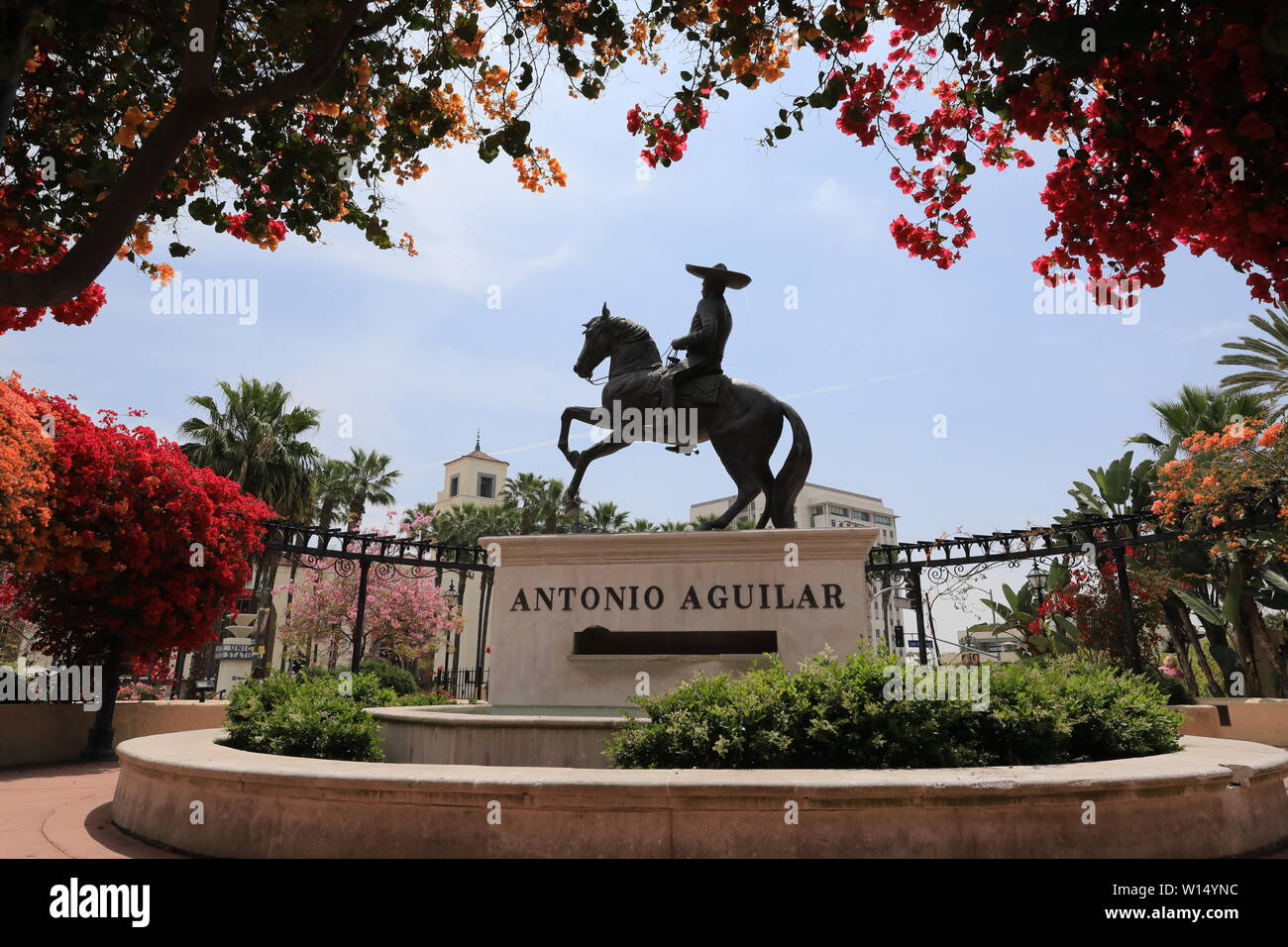 Statue des mexikanischen Sängers und Schauspielers Antonio Aguilar in Downtown Los Angeles Stockfoto