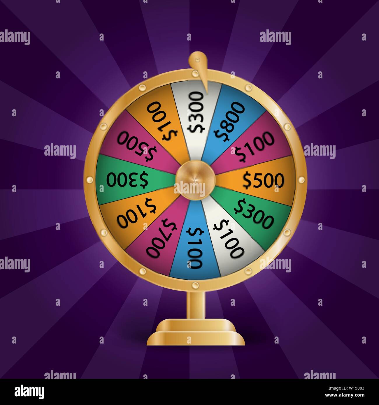 Bunte roulette Rad Chance auf Sieg. Fortune Konzept. Vector Illustration Stock Vektor