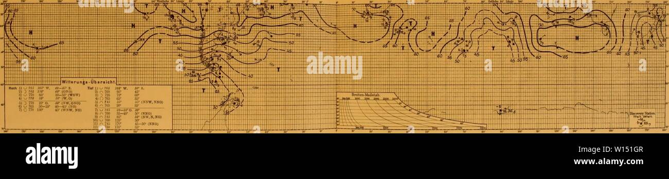 Archiv Bild ab Seite 104 der Deutschen Südpolar-Expedition, 1901-1903, im, Aufträge. Deutsche SÃ¼dpolar-Expedition, 1901-1903, im, Aufträge des Reichsamtes des Innern. deutschesdpola1210 5Mose Jahr: 1910.Nr. Kl. 16. Oktober 1!N 2 St. 431. 15. Oktober 1902 Hoch I) w7f,.-. Uns W 40-46-S. TM i) 766 106 Â°W. 30 S.2)} 766 1 I 7 & 65'' [NW, ONO)''' Â £ 6) 766 50 - i i 7) C770 130 lr. c (tt'. XW, KO) 7) 7 Ã¶ Ich 20-2 fi'O. 30 B) r i 760 35 40 50" (NES) BJ. RFI B 6" r ixw. h. mo) 10) 7 G 0 125 SO 71. 170 45-50&gt; (NES). m'Â'â' 176 ntr iw&gt; r. Uns, Lli. Oktober 1 H02 Nr. 432. 16. Oktober 1902 Stockfoto