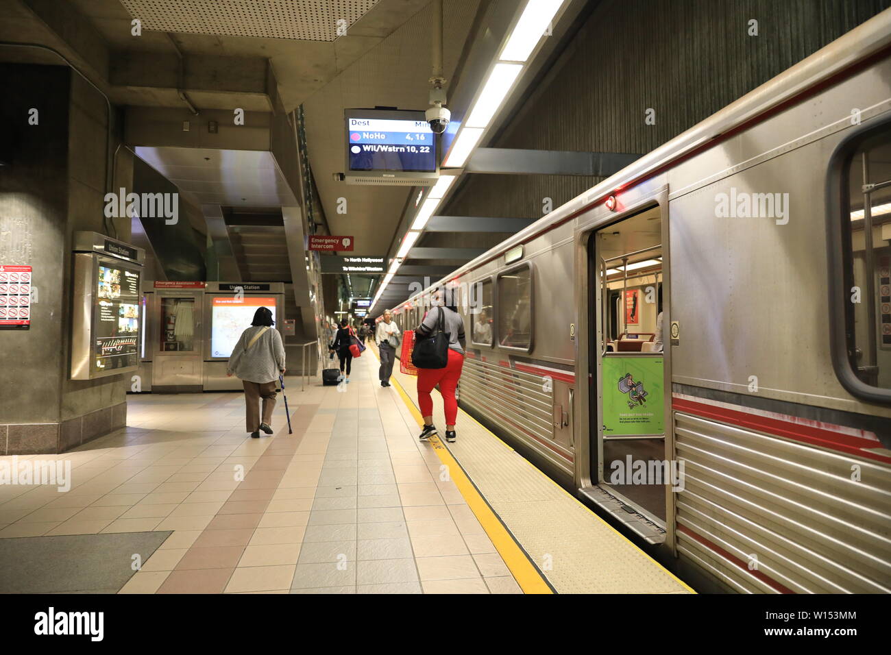 Der Wagen an der Union Station der U-Bahn Station in Los Angeles Stockfoto