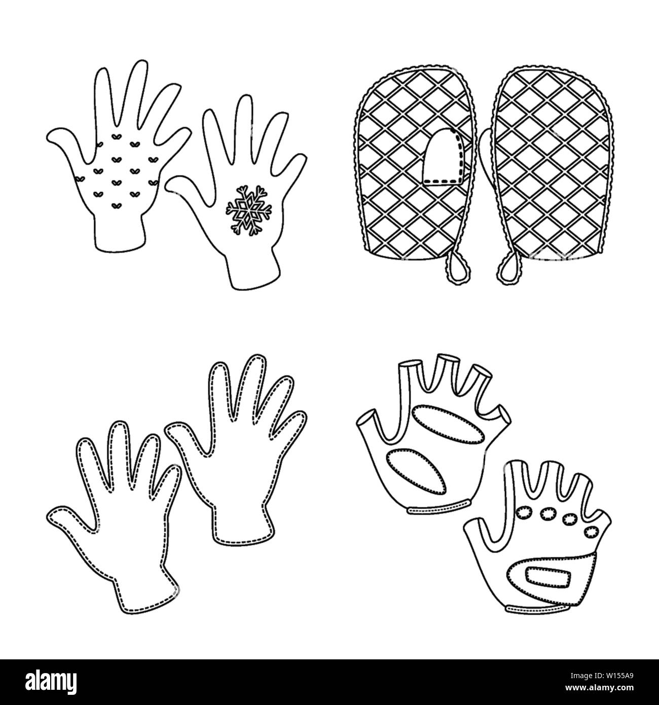 Vector Illustration von Zubehör und Symbol Stil. Sammlung von Zubehör und charakteristische Vektor Illustration. Stock Vektor