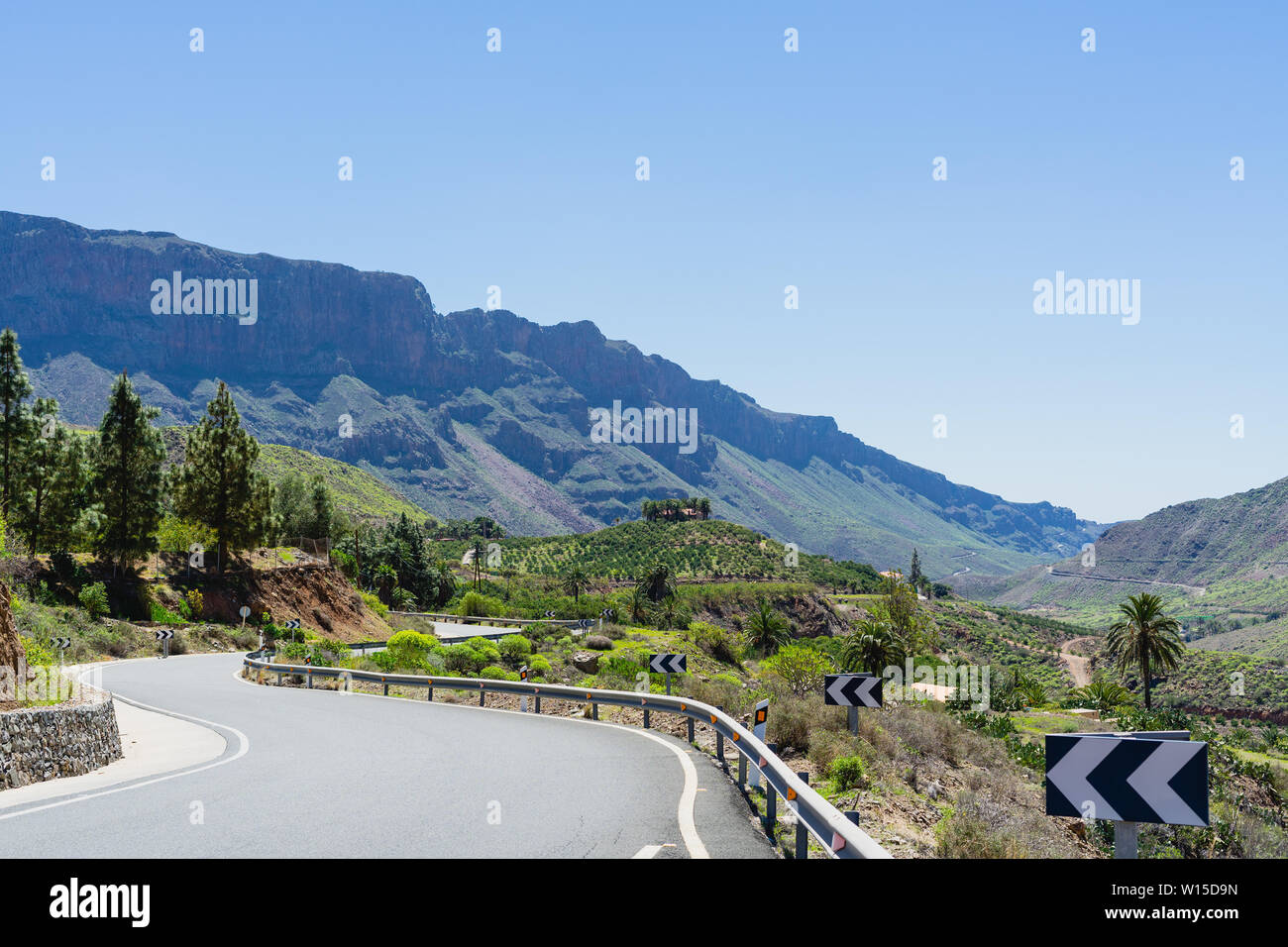 Natur Landschaft in Gran Canaria-Straße in den Canyon Stockfoto