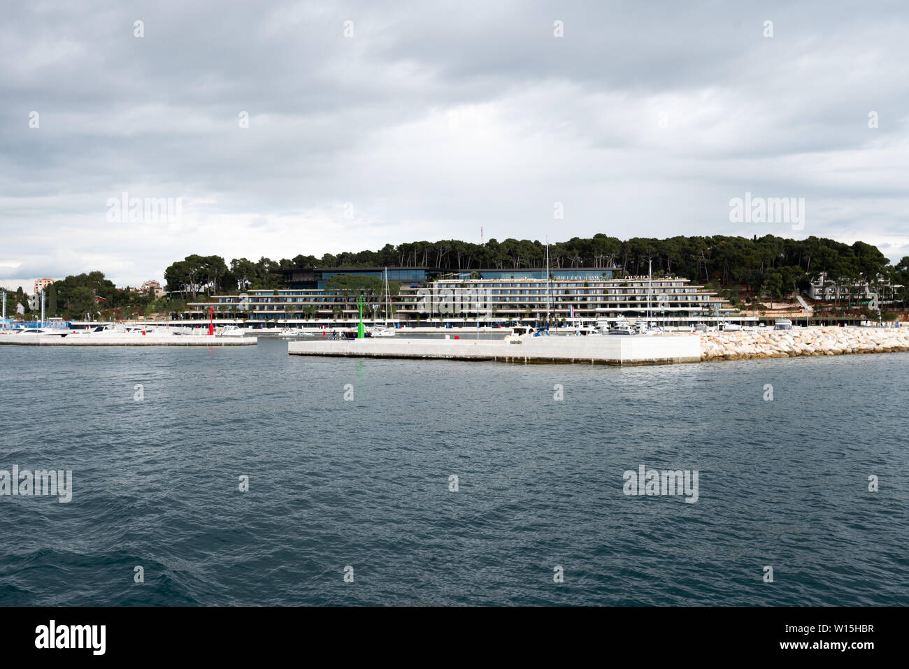 Rovinj, Kroatien. Blick vom Boot, Halbinsel Istrien, Kroatien, Europa. Stockfoto