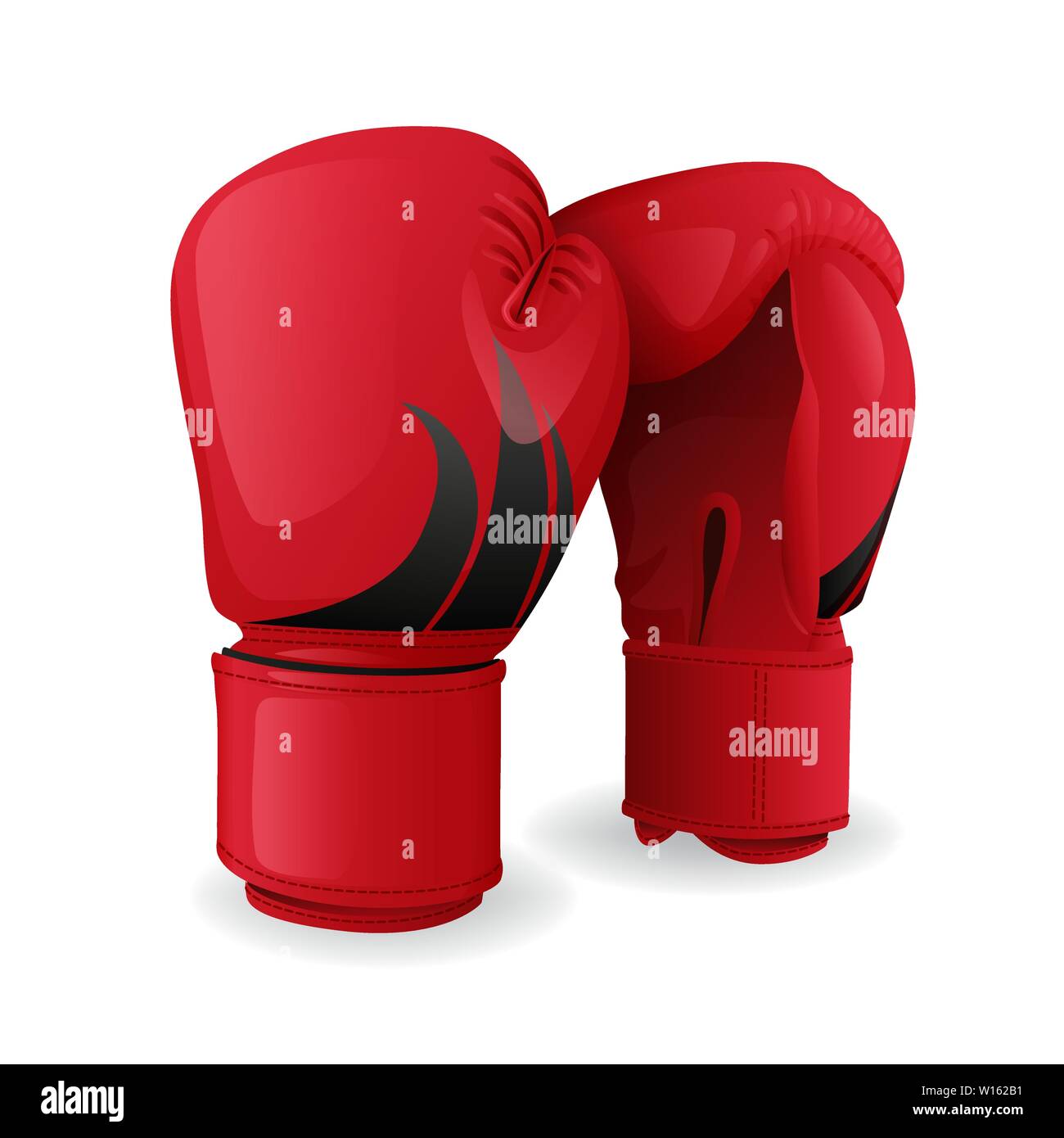 Realistische rot Boxhandschuhe Symbol isoliert, Sport Ausrüstung Stock Vektor