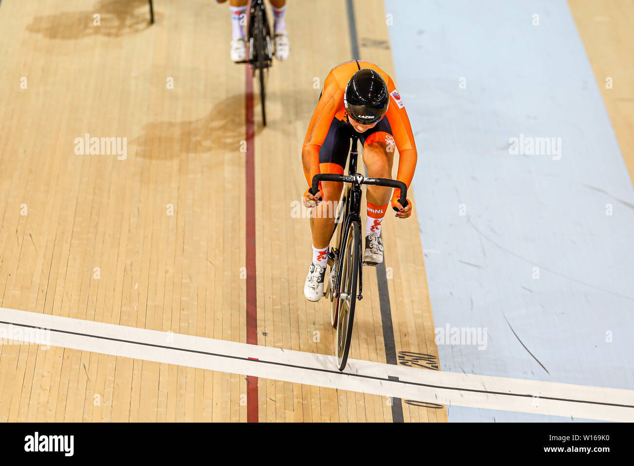 30-06-2019: Sportnieuws: Europese Spelen: Minsk Radfahren - Track: Frauen Madison Kirsten Wild der Niederlande und Amber van der Hulst der Niederlande Stockfoto