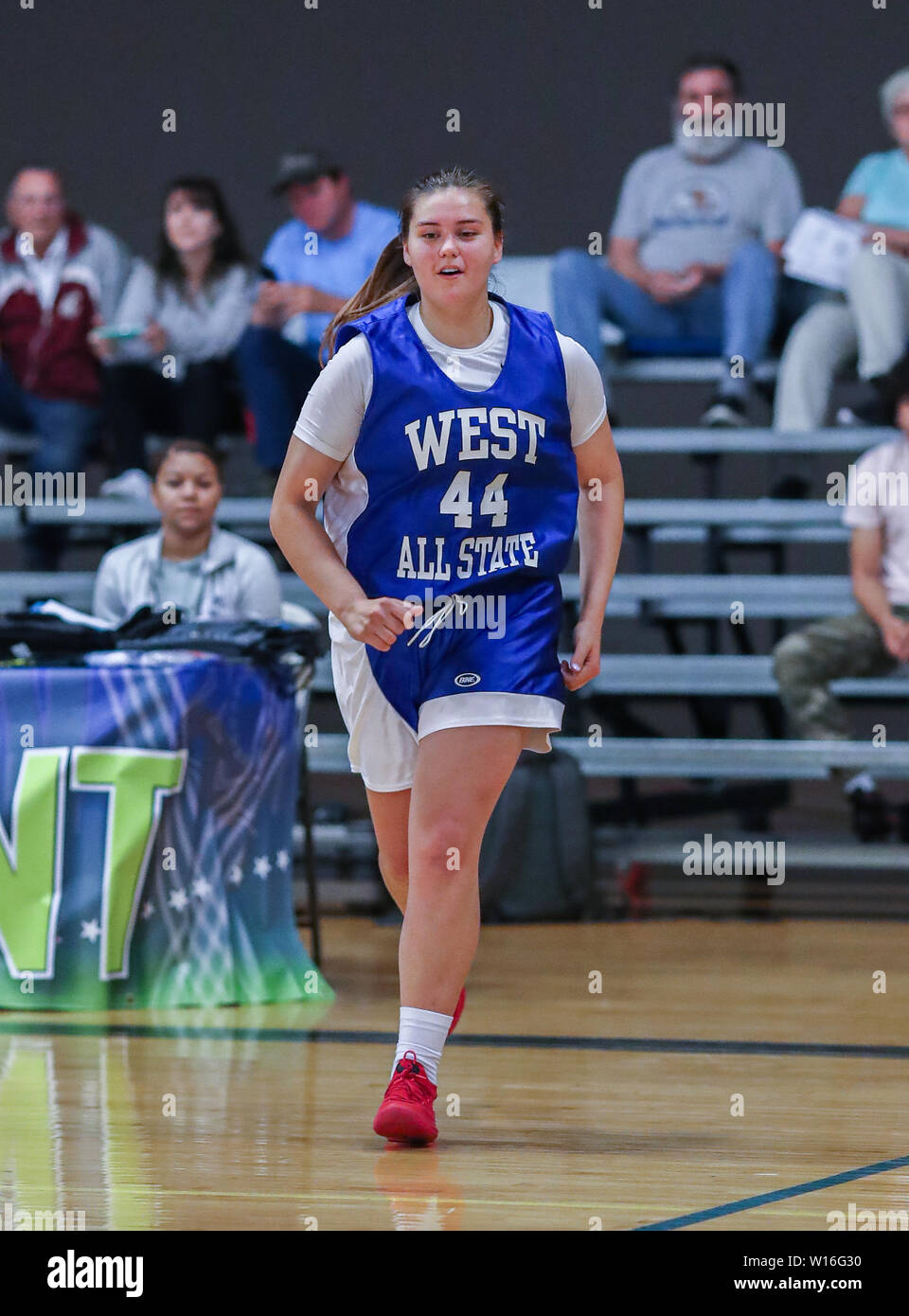 Basketball Aktion an der Washington State 2A und 3A All Star Game in Liberty Lake, Washington. Stockfoto