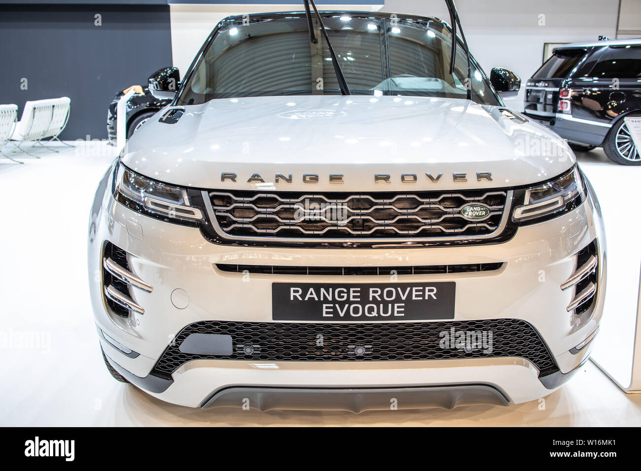 Poznan, Polen, März 2019 alle neuen Land Rover Range Rover Evoque, Poznan International Motor Show, 2. Gen L551, subkompakte luxury Crossover-SUV Stockfoto